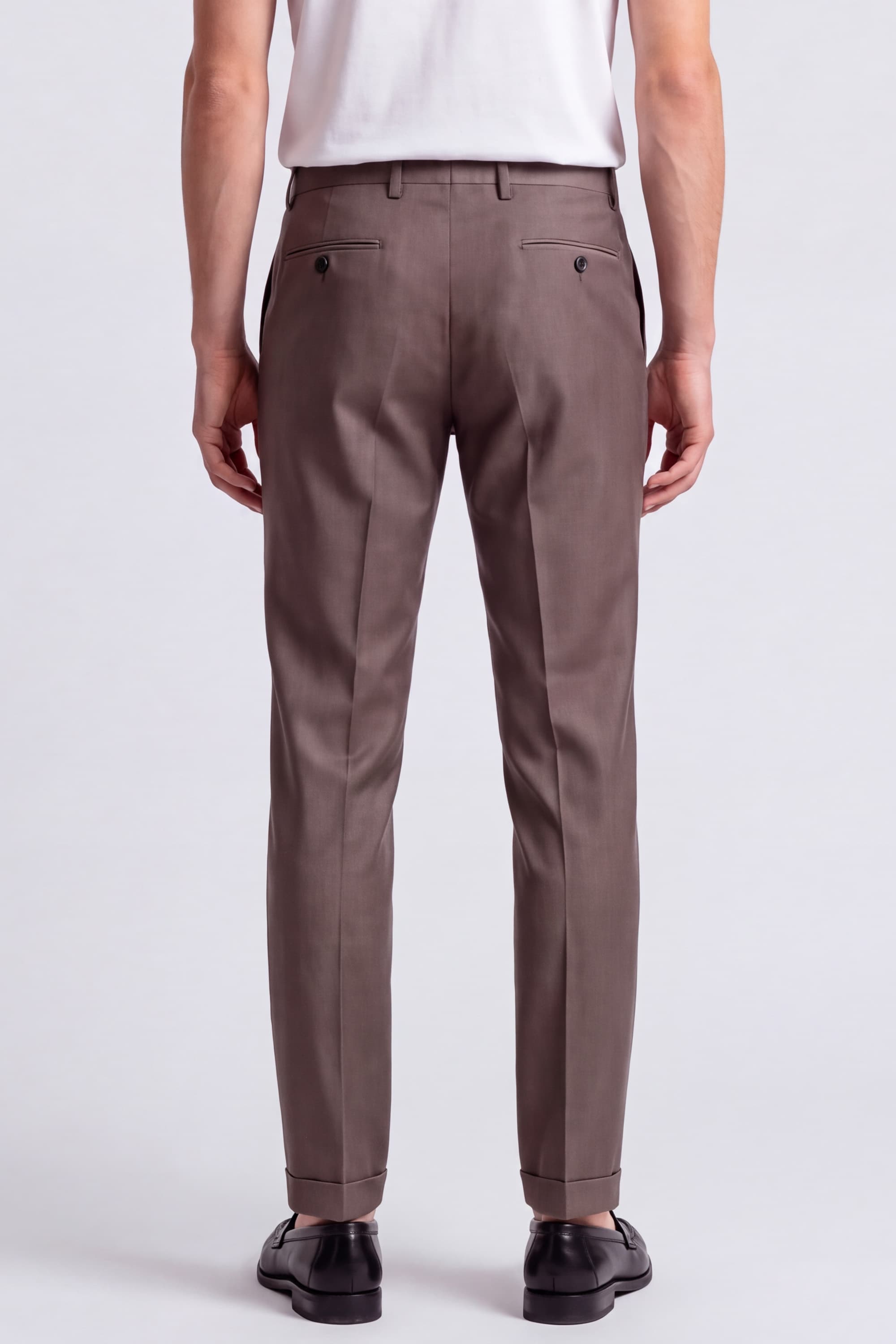 Tailored Wool Trousers with Double Pleat Detail - Image 4