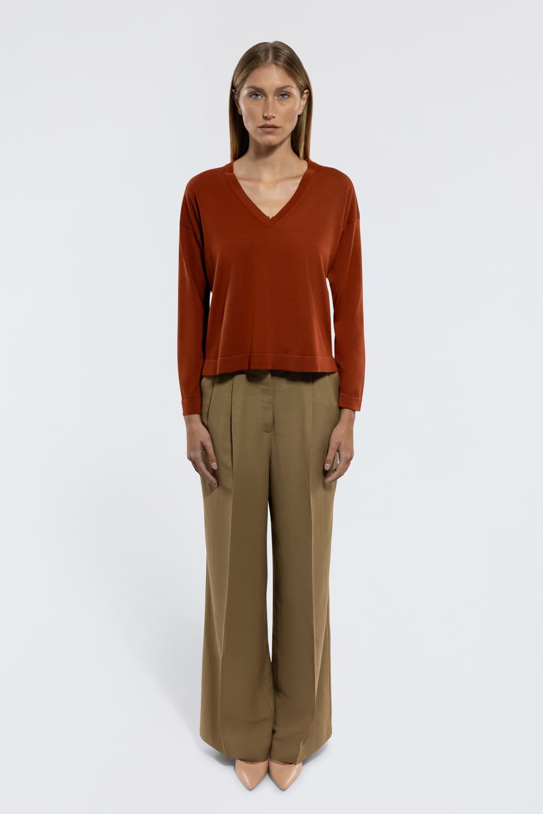 Fine Cotton V-Neck Sweater