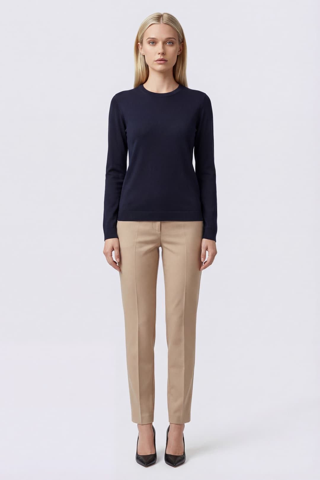 Baumwoll-Rundhals-T-Shirt