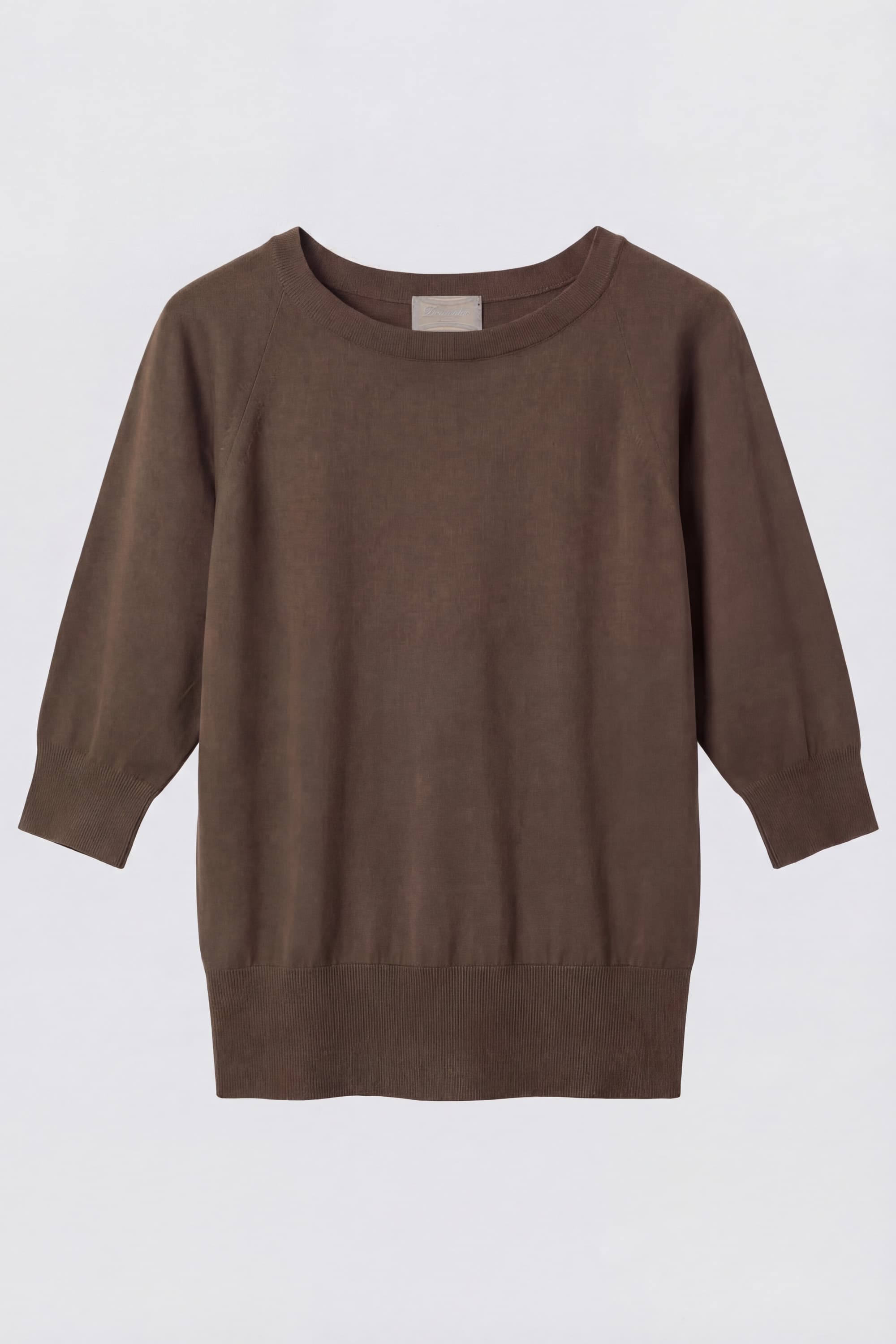 Cotton T-Shirt with Three-Quarter Sleeves - Image 1