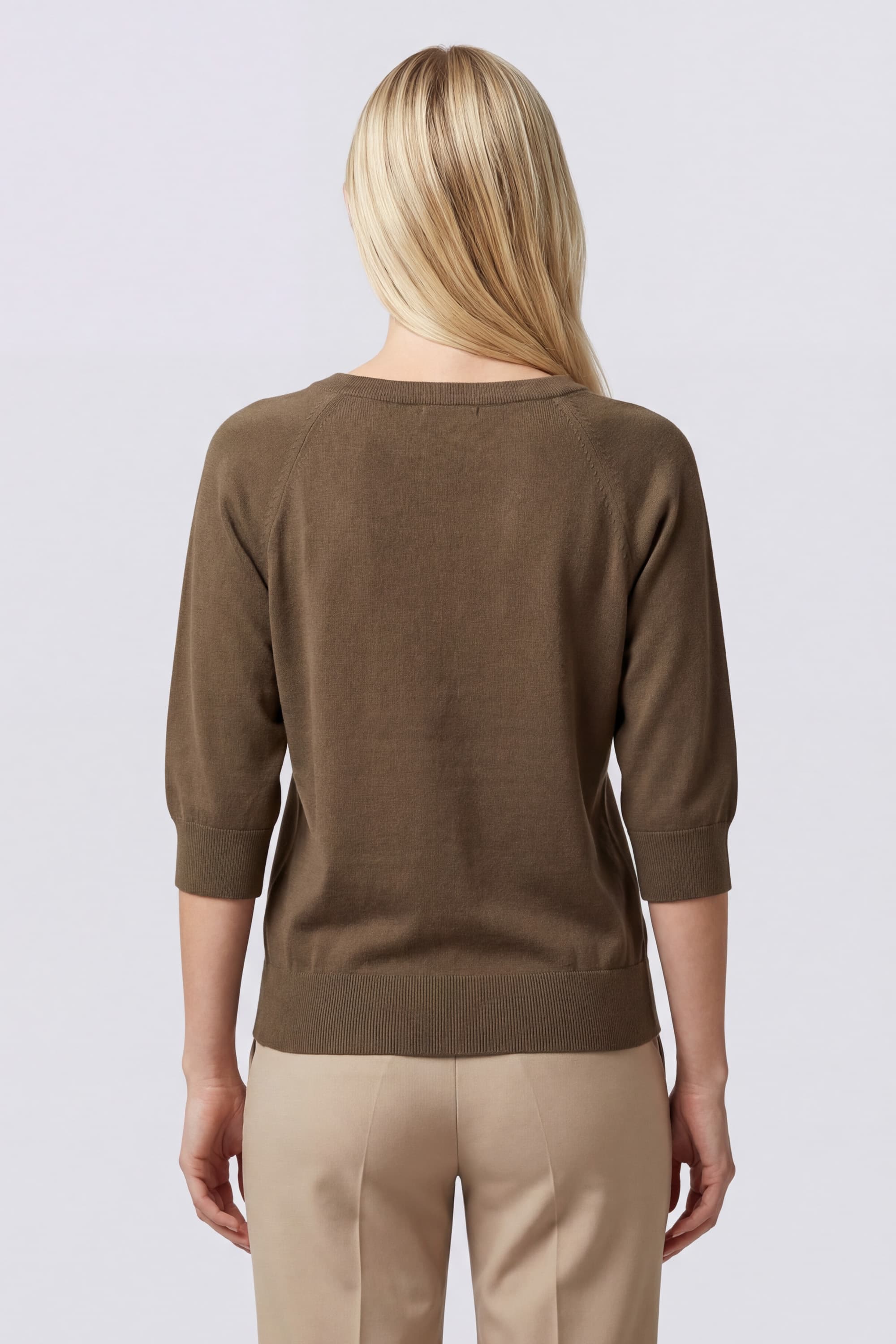Cotton T-Shirt with Three-Quarter Sleeves - Image 4