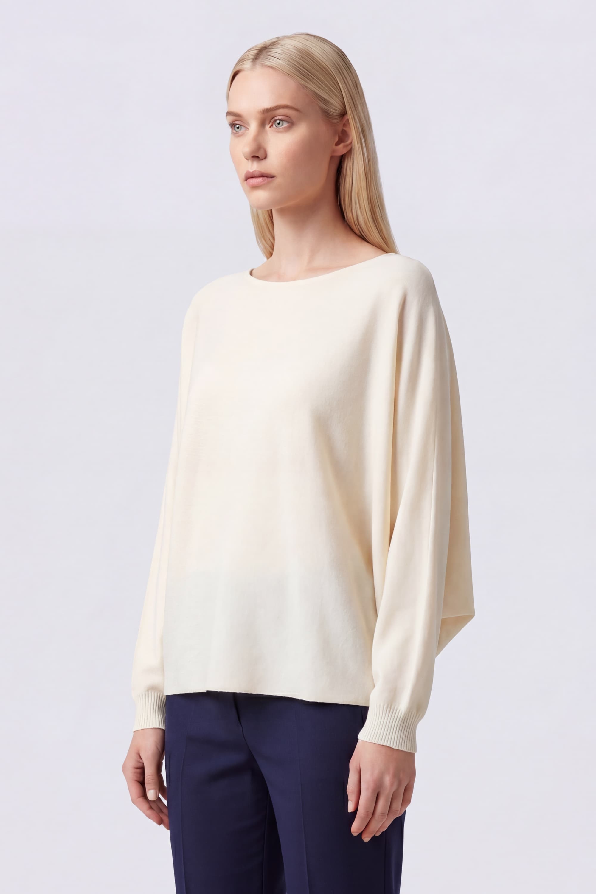 Wool Sweater with Batwing Sleeves - Image 3