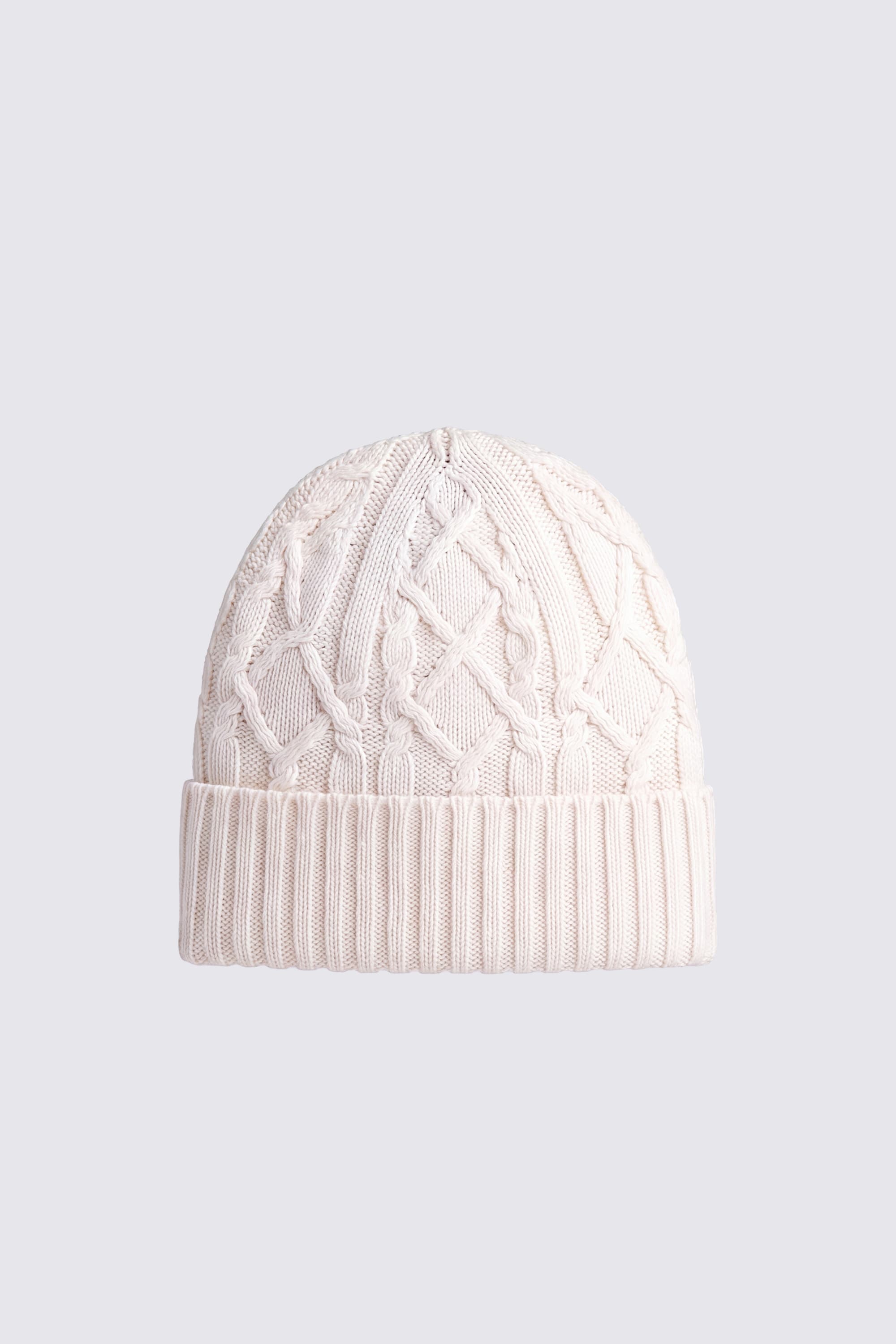 Merino Wool Beanie with Cable Knit