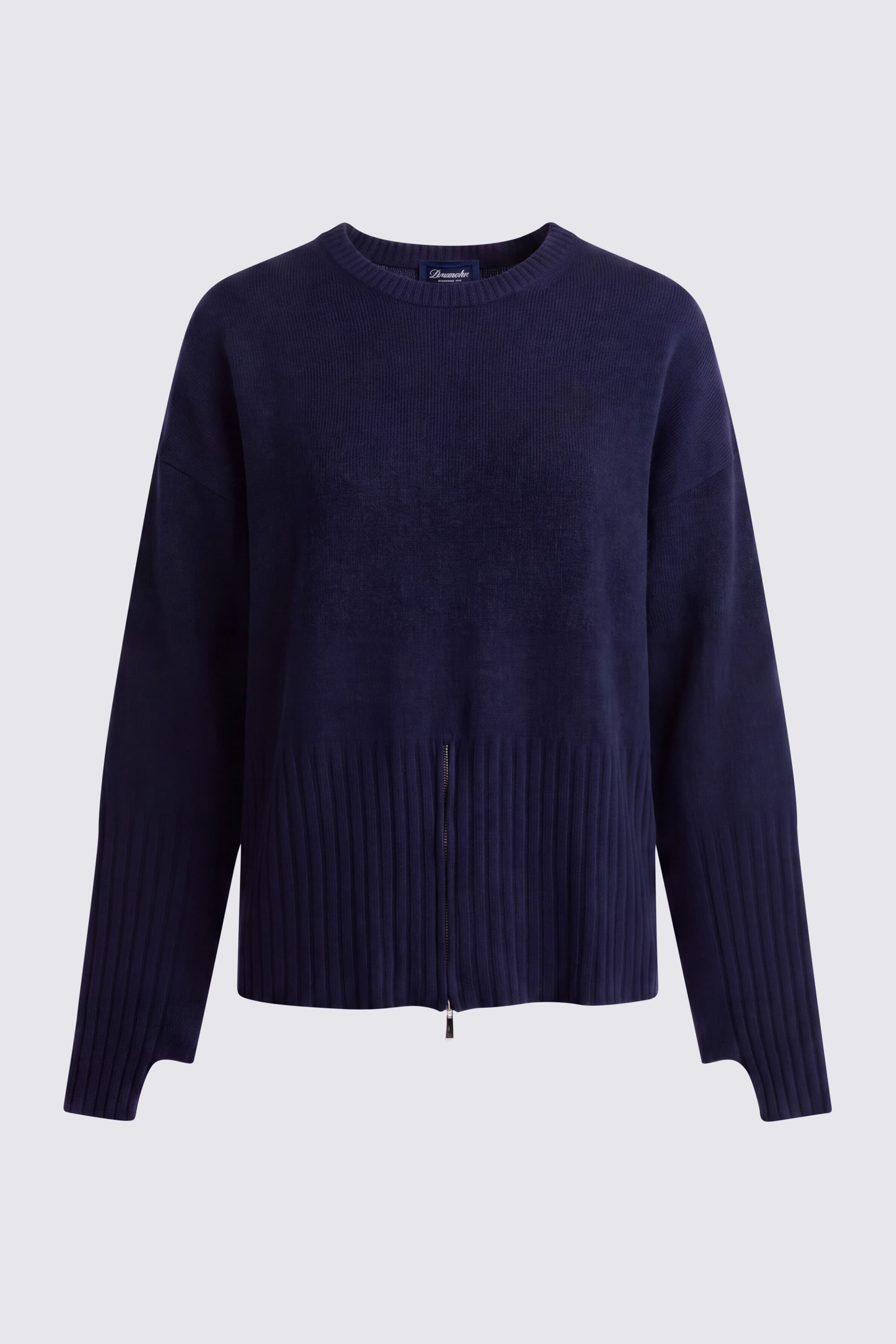 Wool & Cashmere Half-Zip Crew Neck Sweater