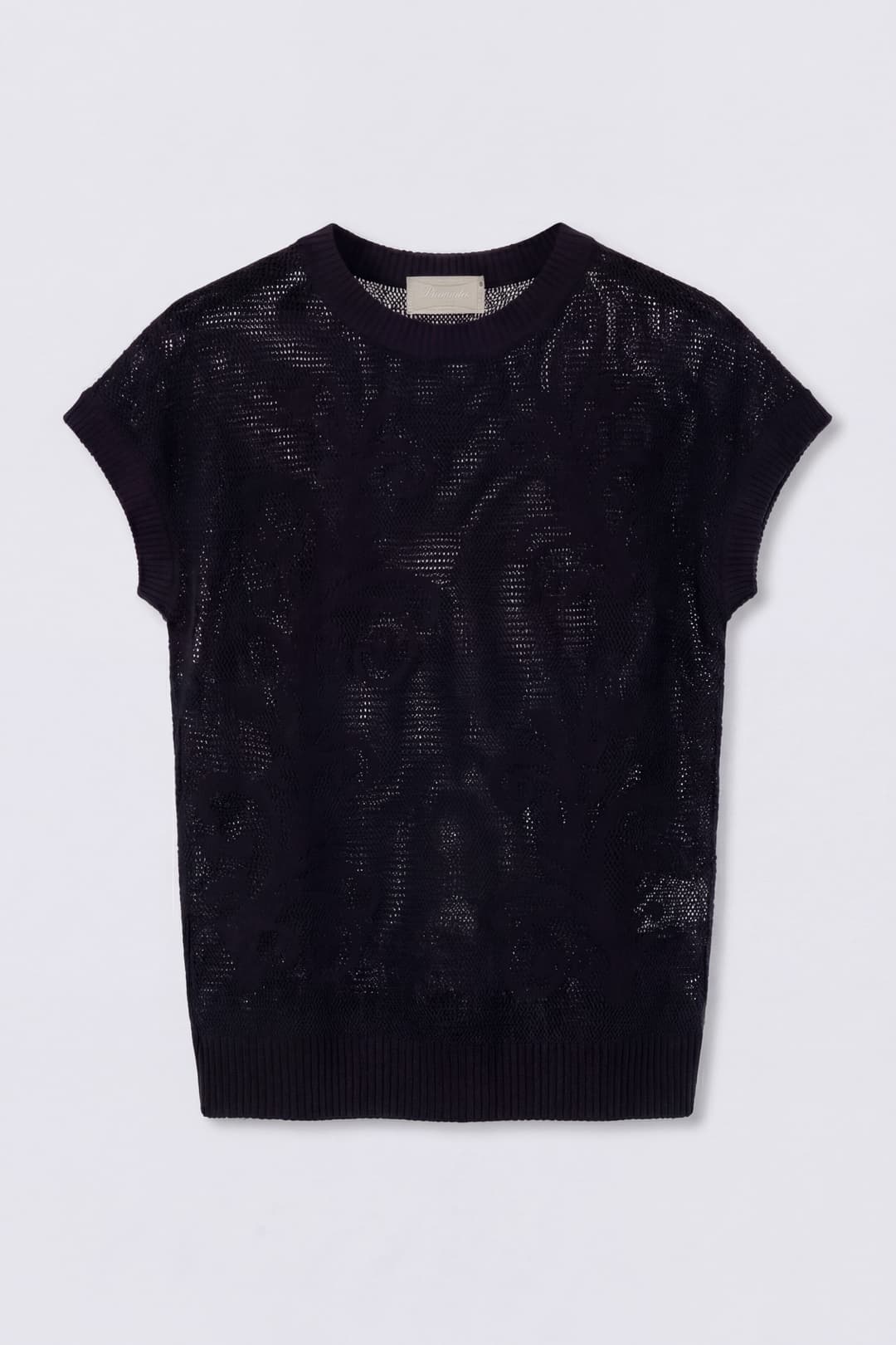 Openwork Knit top with Botanical Motif