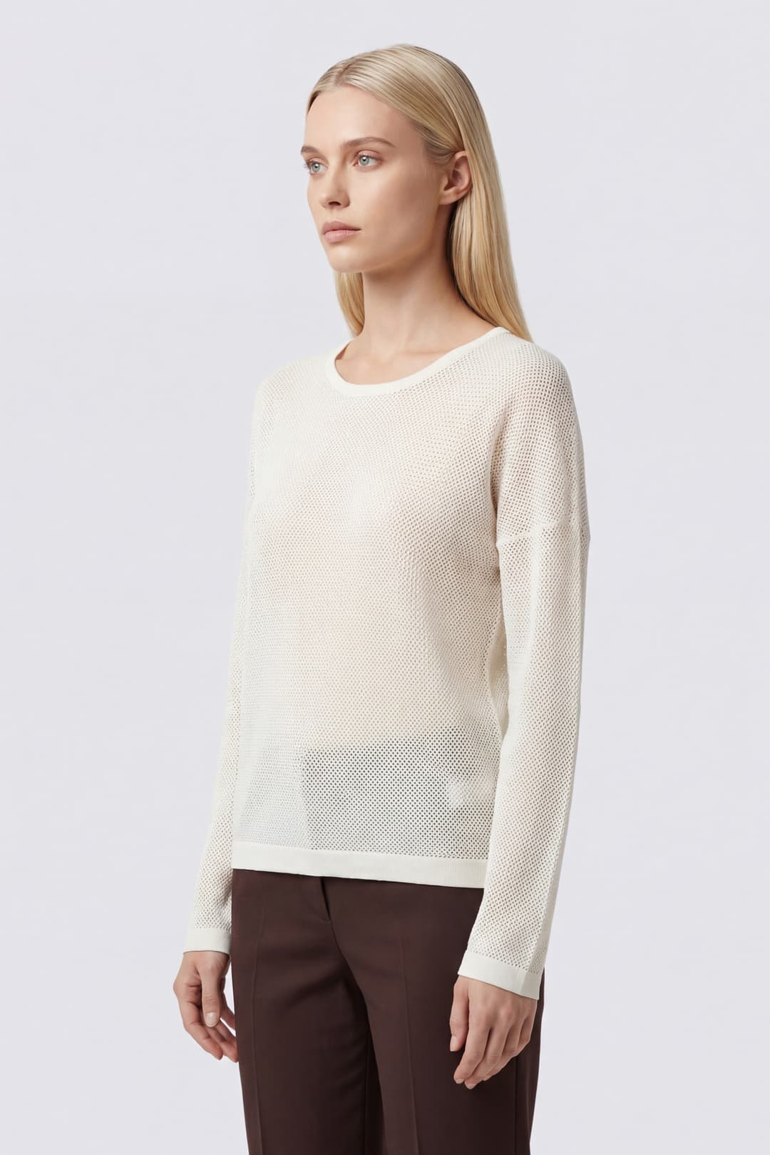 Rundhals-Baumwollshirt