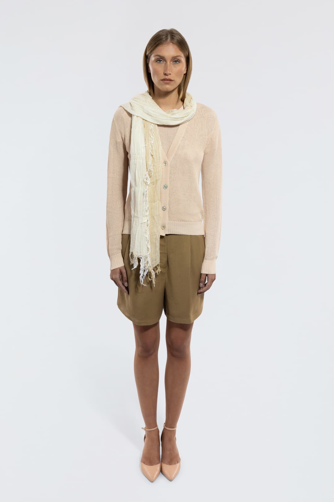 Cotton Mesh Cardigan