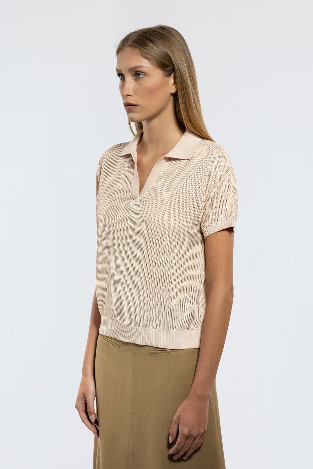 Cotton Mesh Polo Shirt