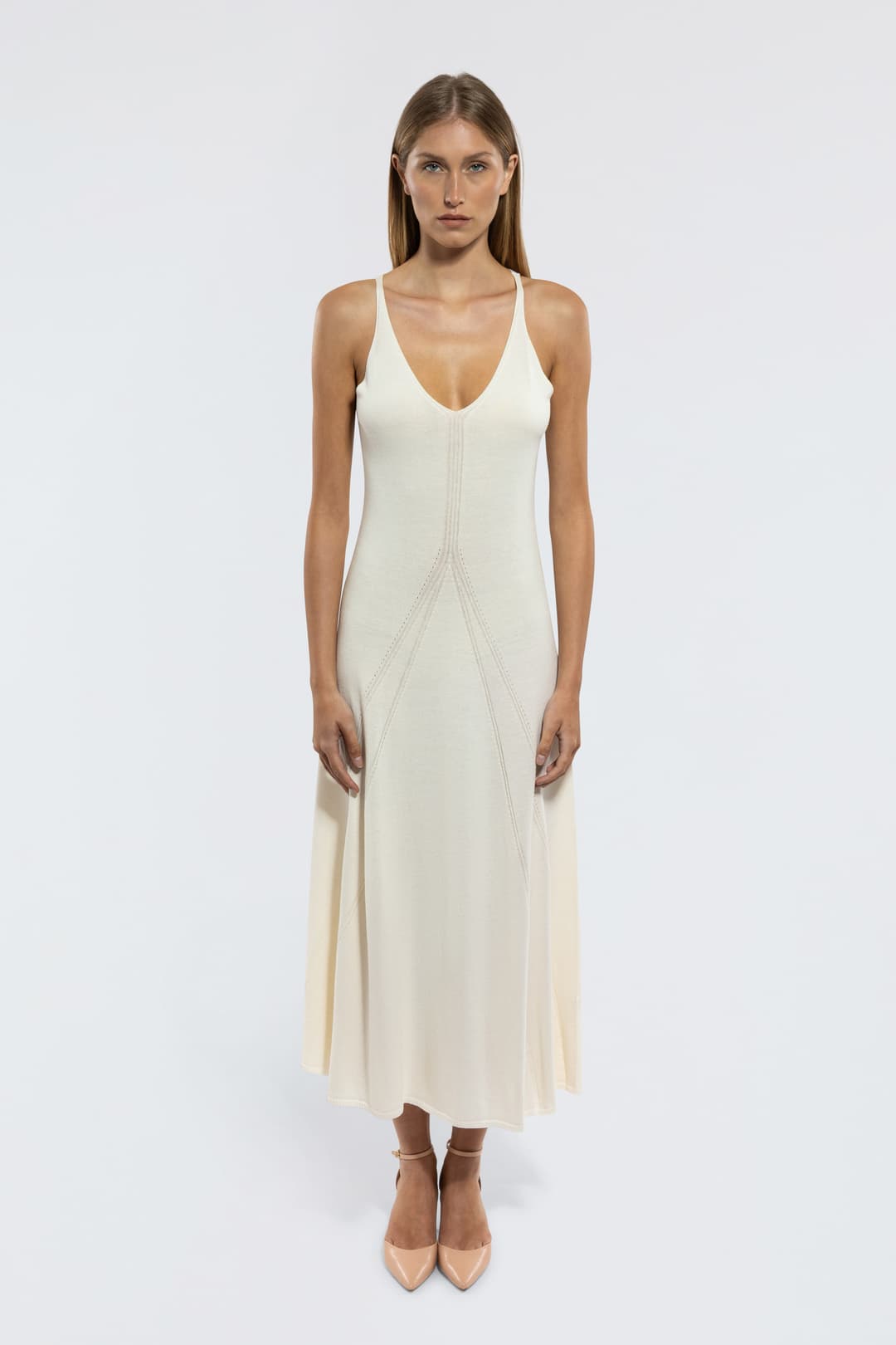 Long Dress in Cotton Blend