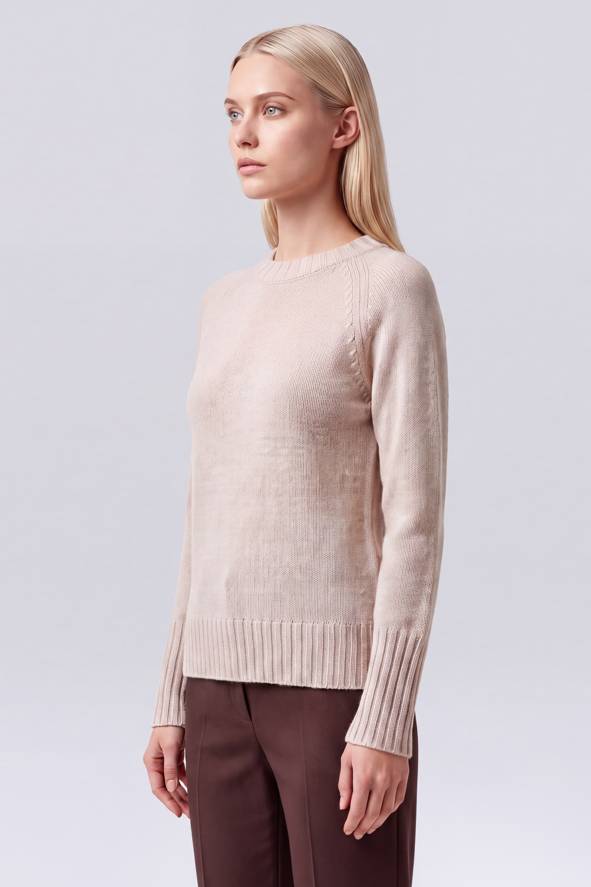Crew Neck Cashmere Sweater - Image 3