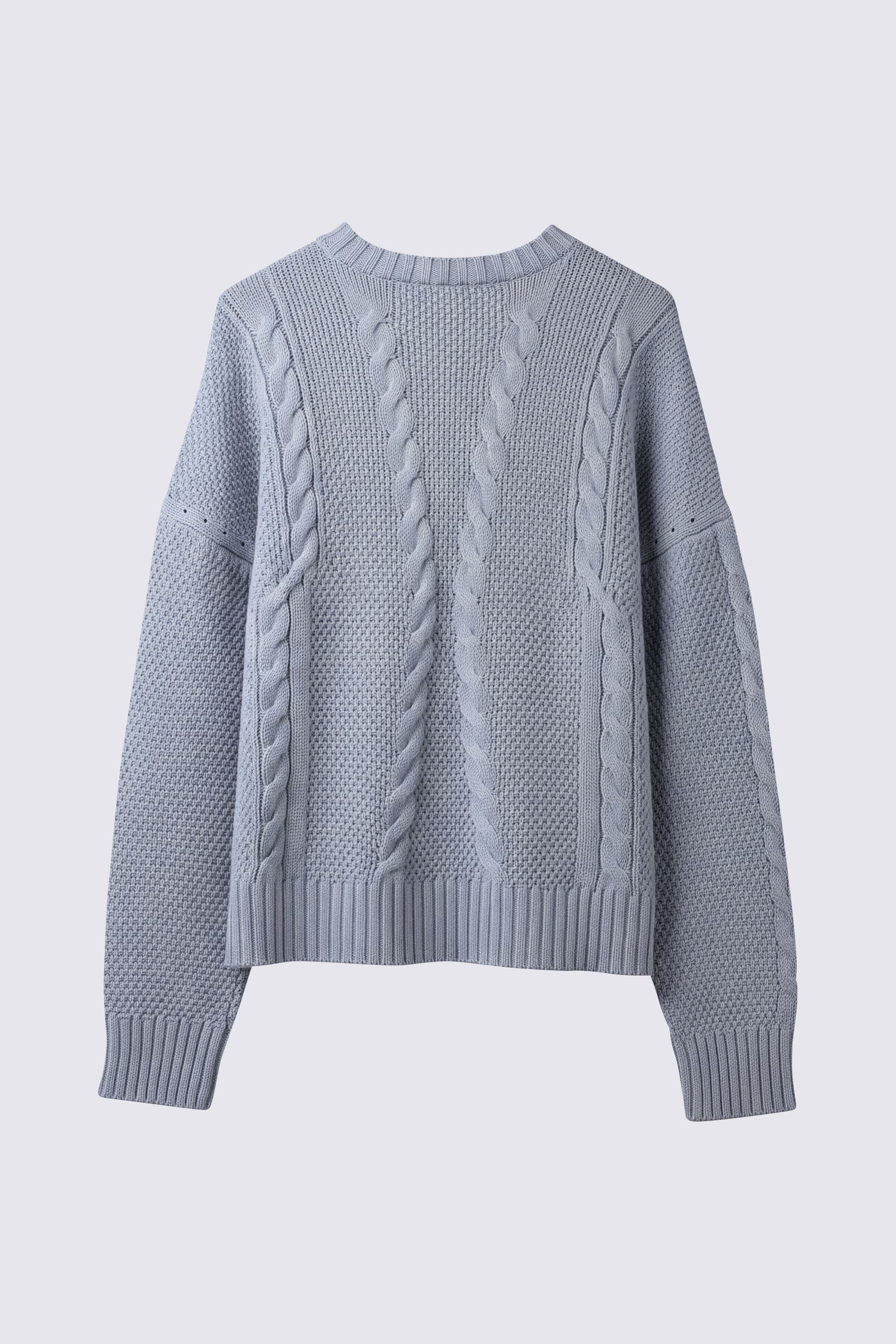 Maglia Girocollo con Trecce in Lana Merino - Image 6