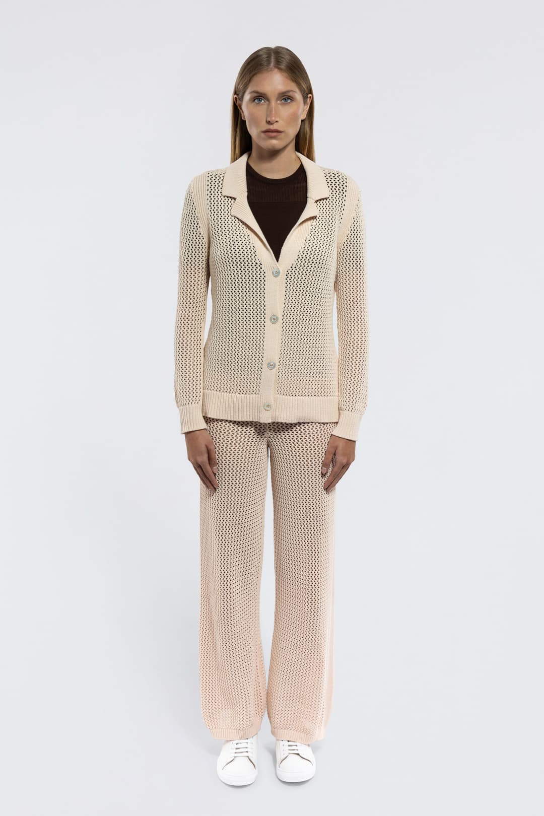 Cotton Mesh Cardigan