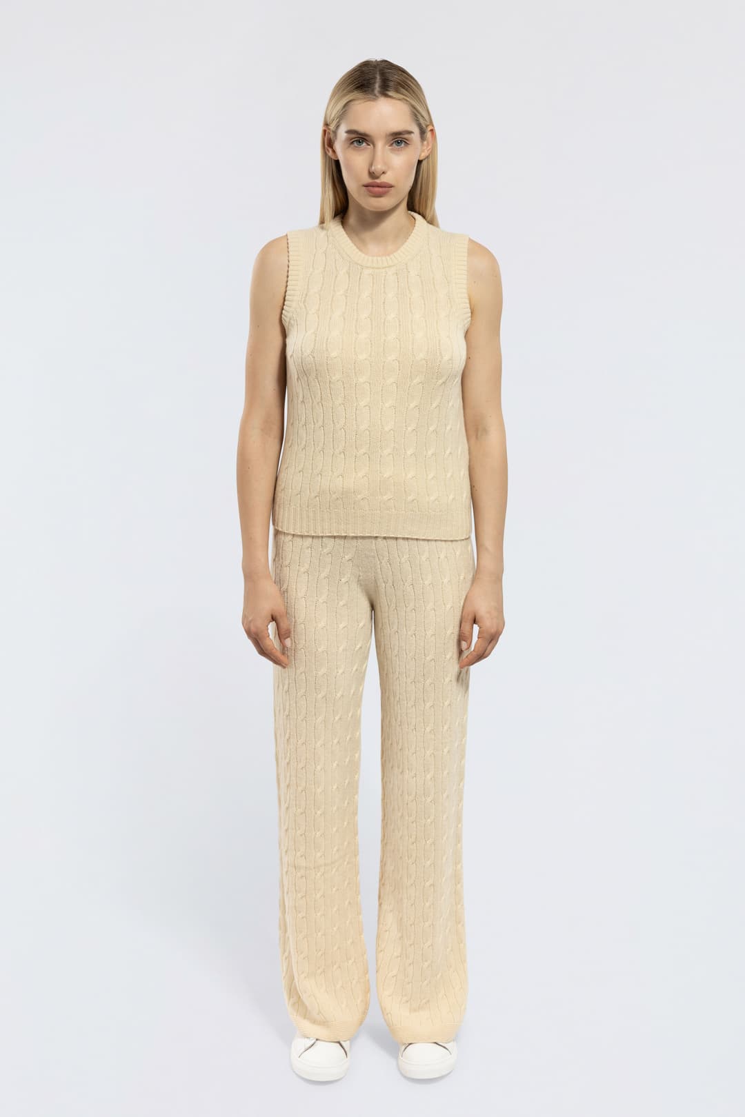 Cable Knit Cashmere Vest