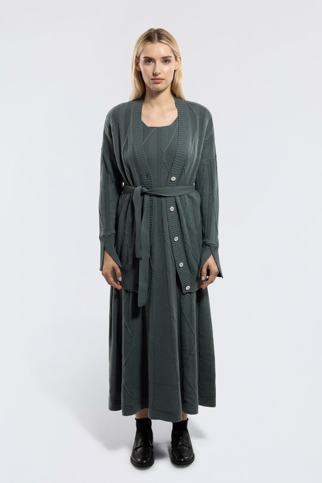 Cardigan in Cashmere con Treccia
