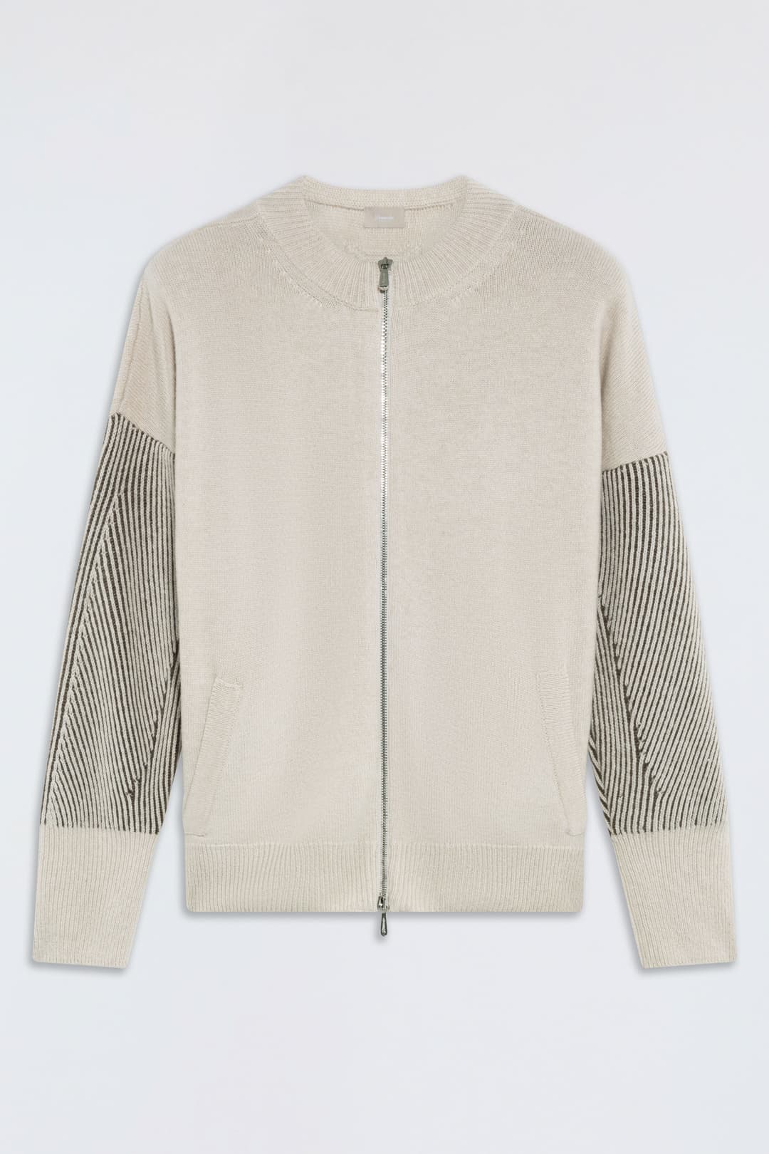 Cardigan con Zip in Cashmere