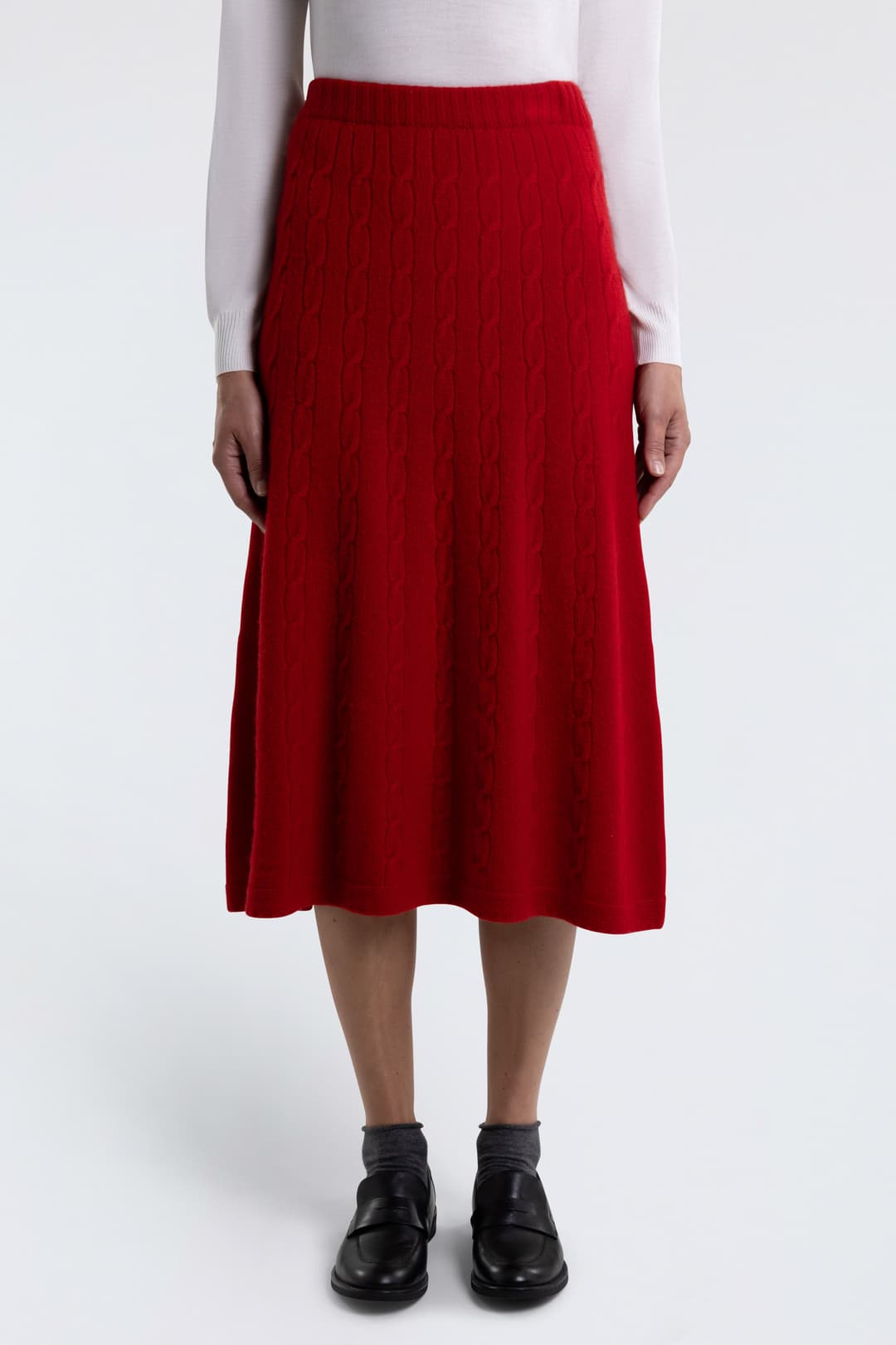 Cable-Knit Cashmere Skirt