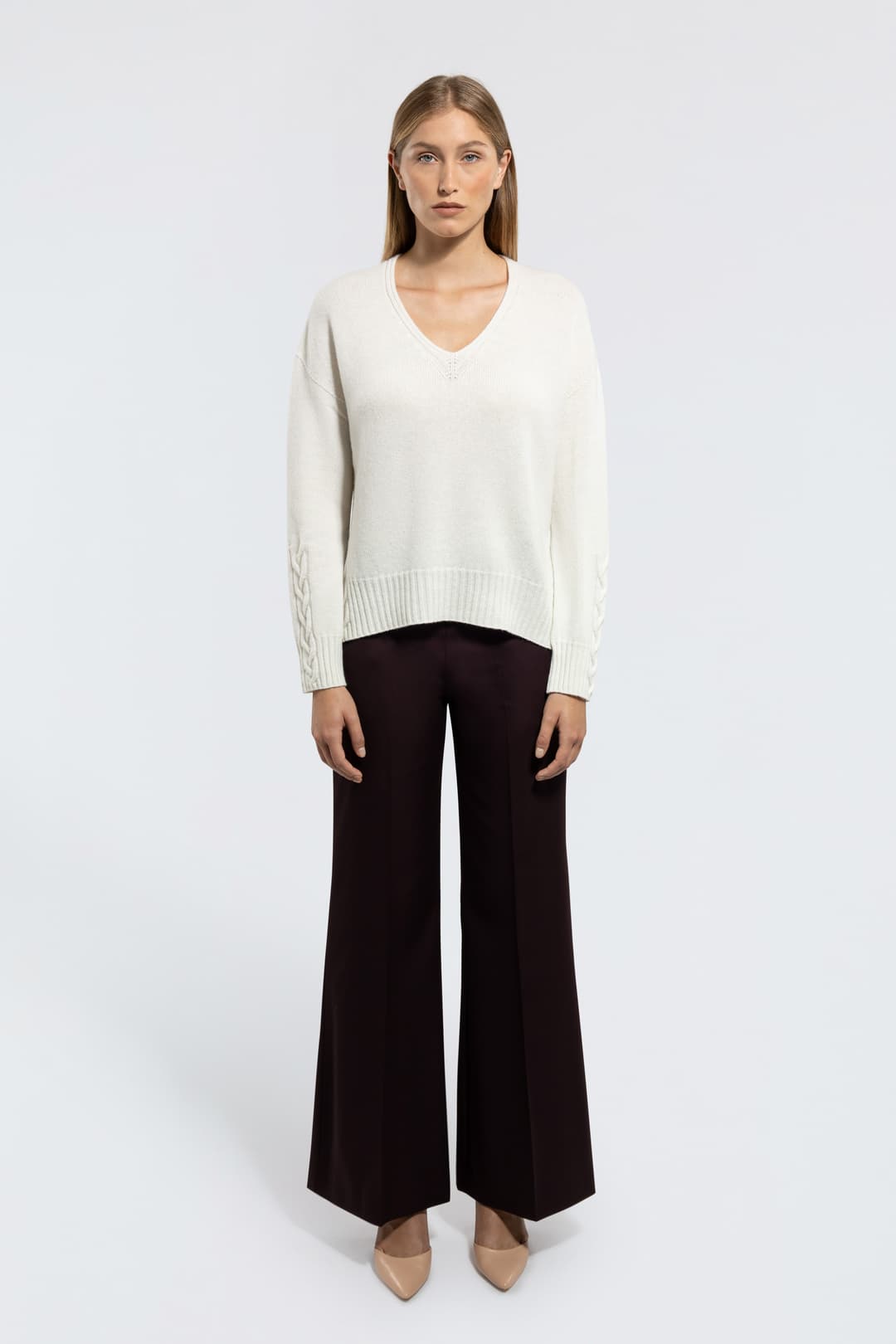 Maglione in Cashmere con Scollo a v