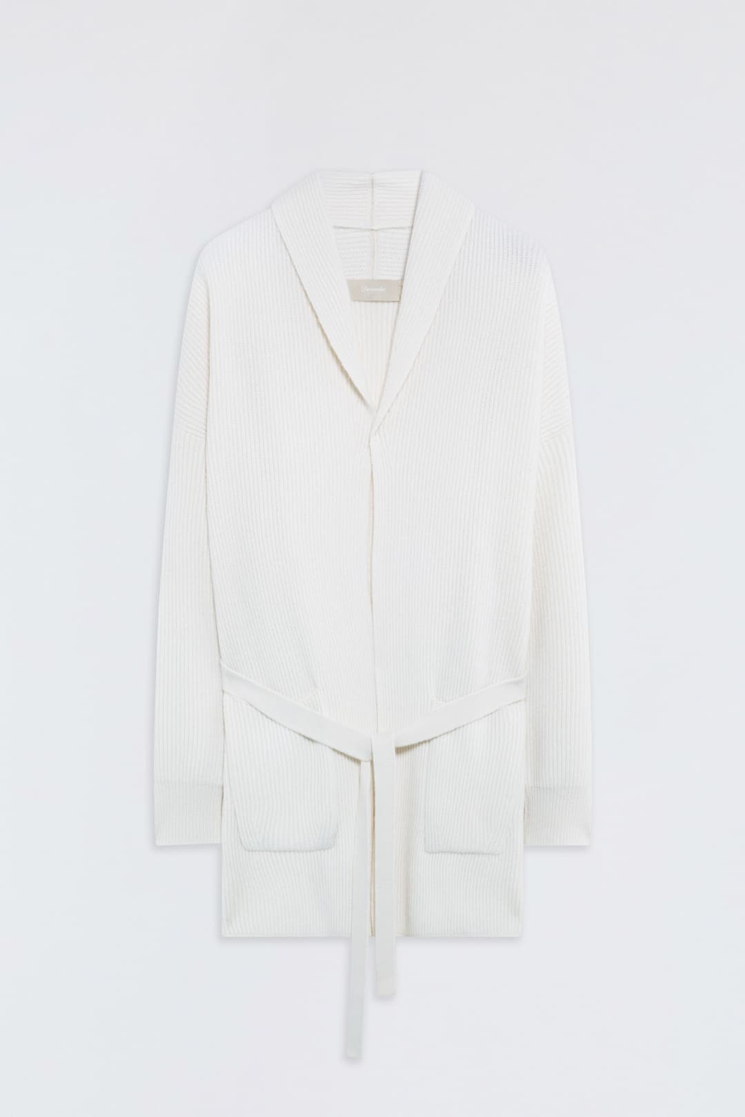 Langer Kaschmir-Cardigan mit Gürtel