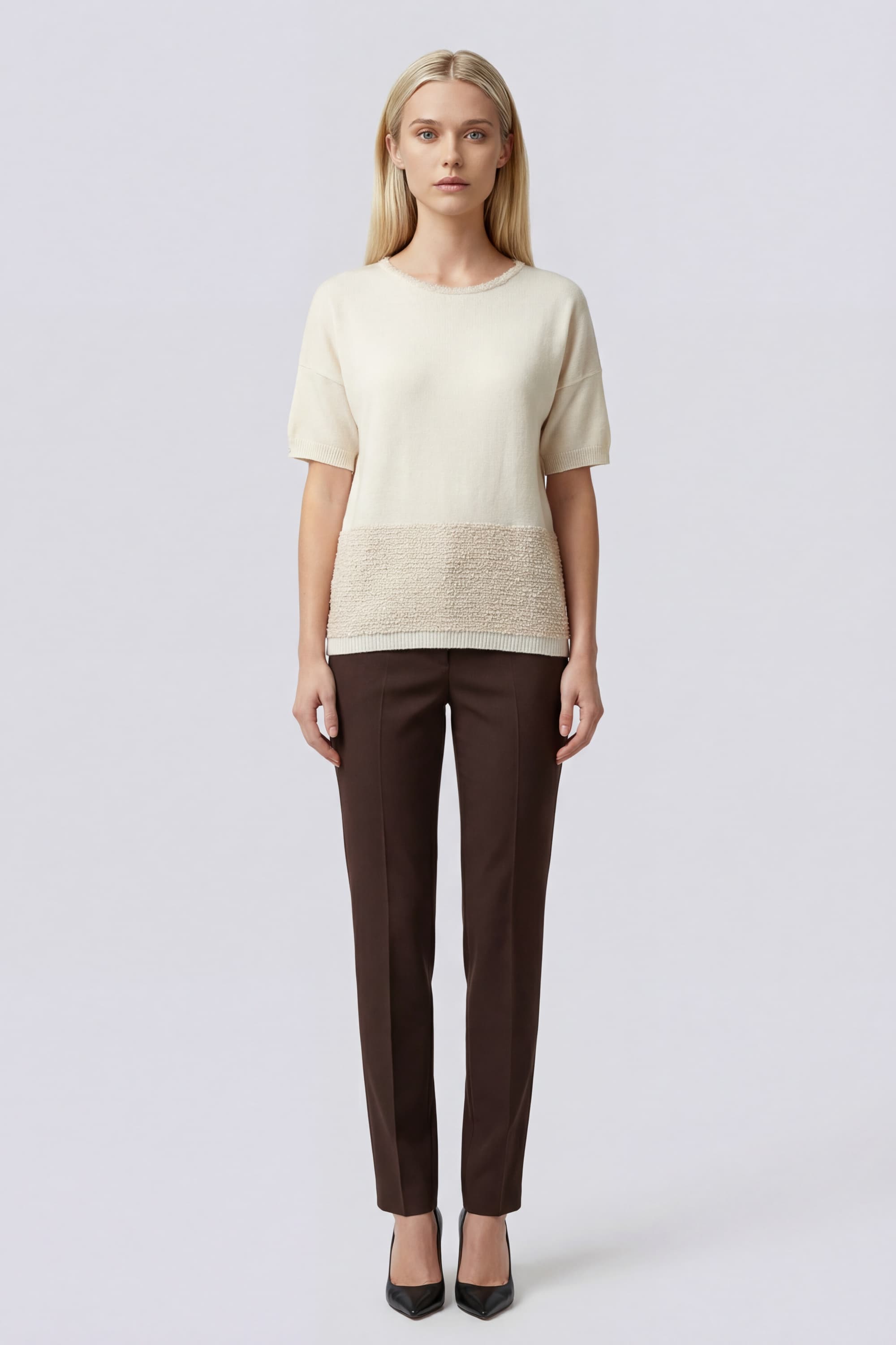 T-shirt with Bouclé Band - Image 2