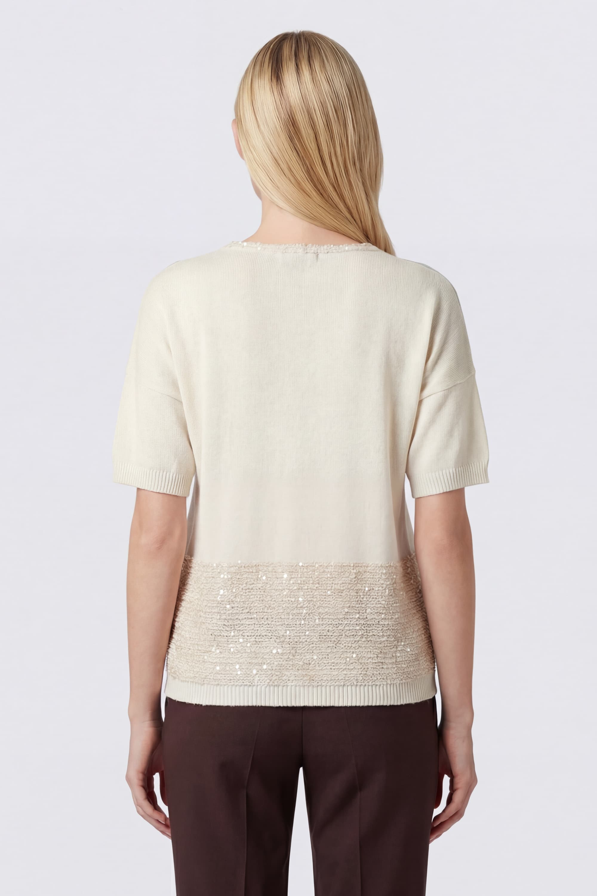 T-shirt with Bouclé Band - Image 4