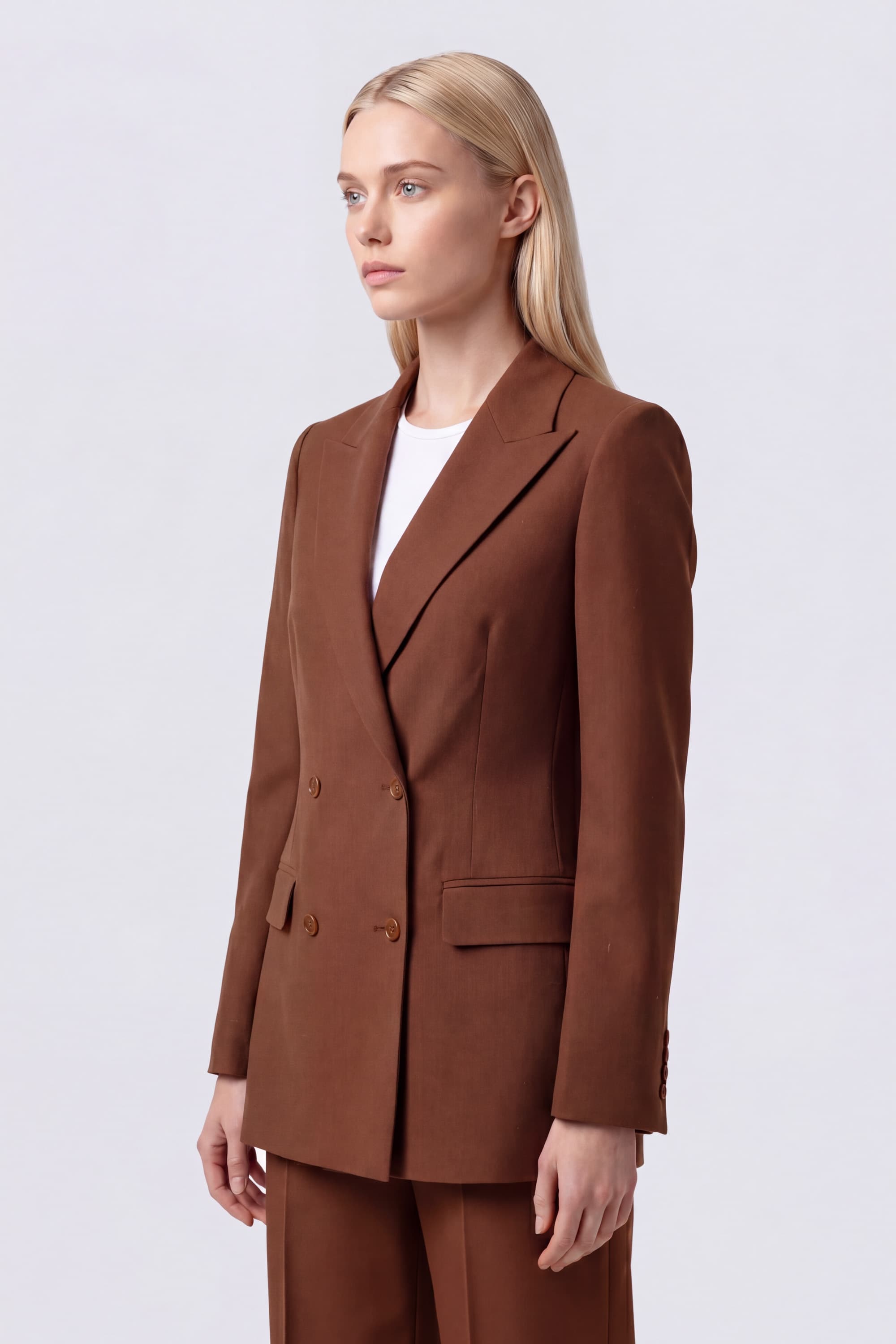 Double-Breasted Silk and Linen Blazer - Image 3