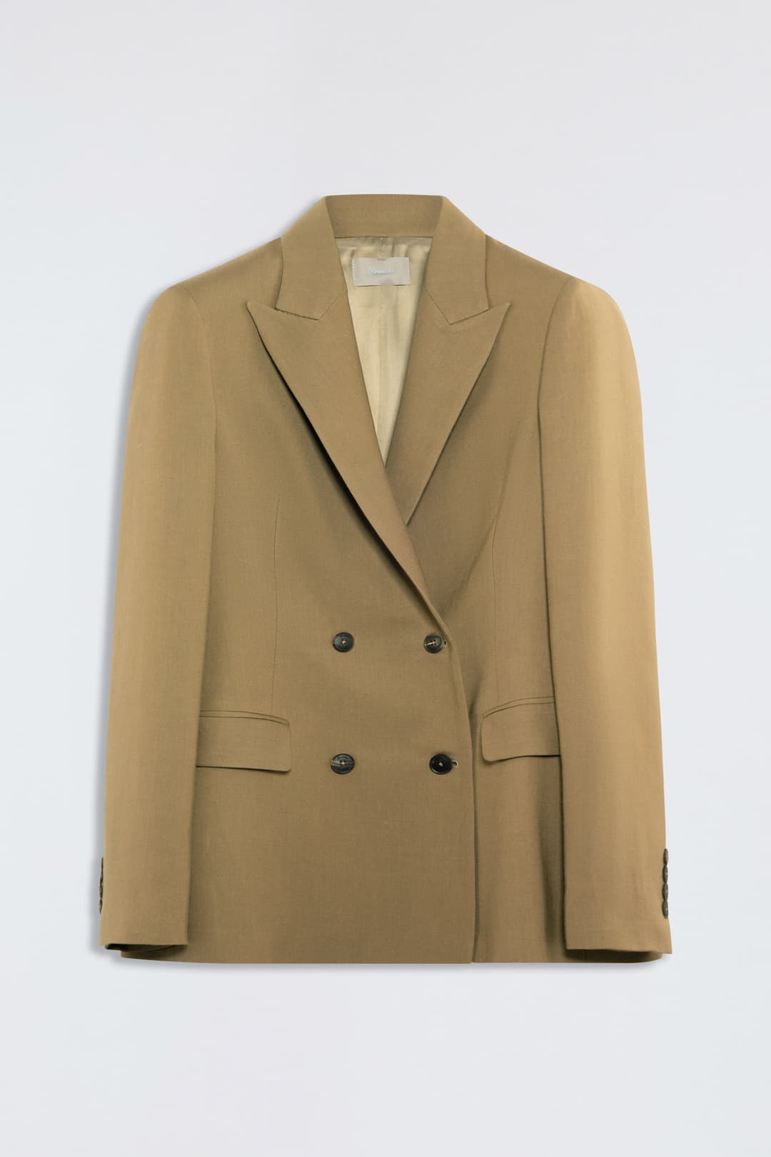 Double-Breasted Viscose and Linen Jacket