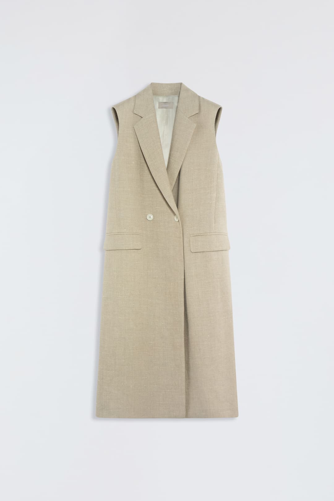 Sleeveless Linen Coat