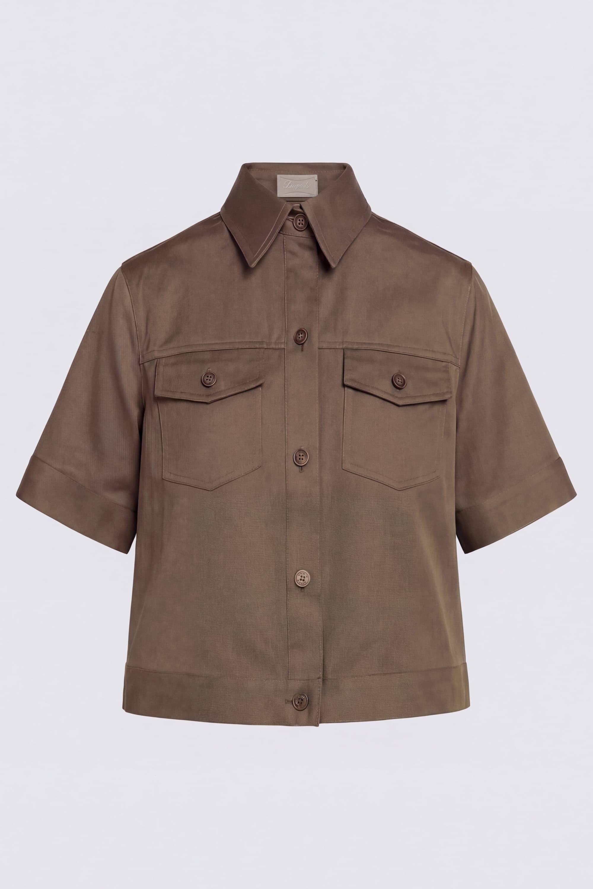 Camisa Safari Cropped de Algodón