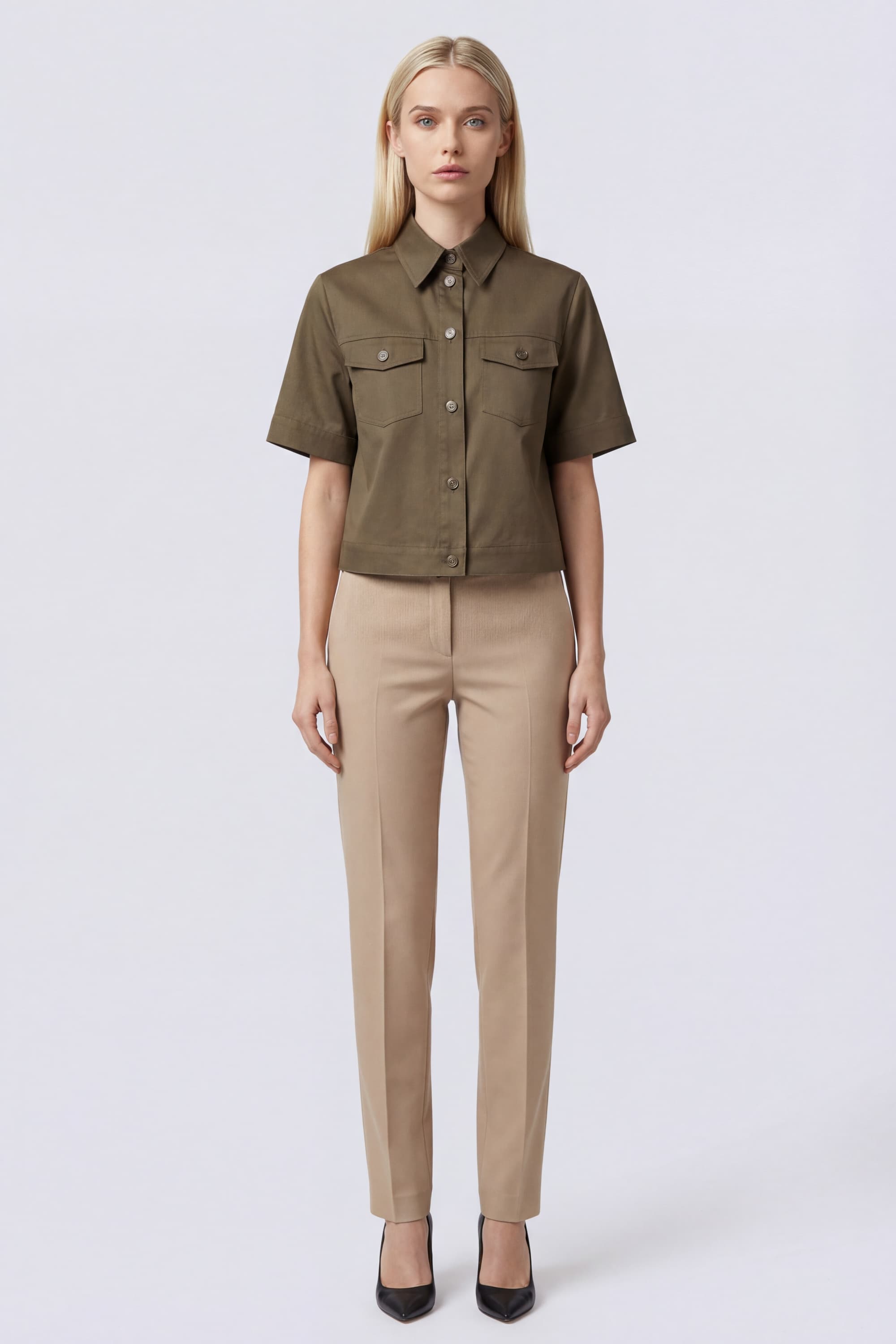 Cropped Safari Cotton Shirt - Image 2