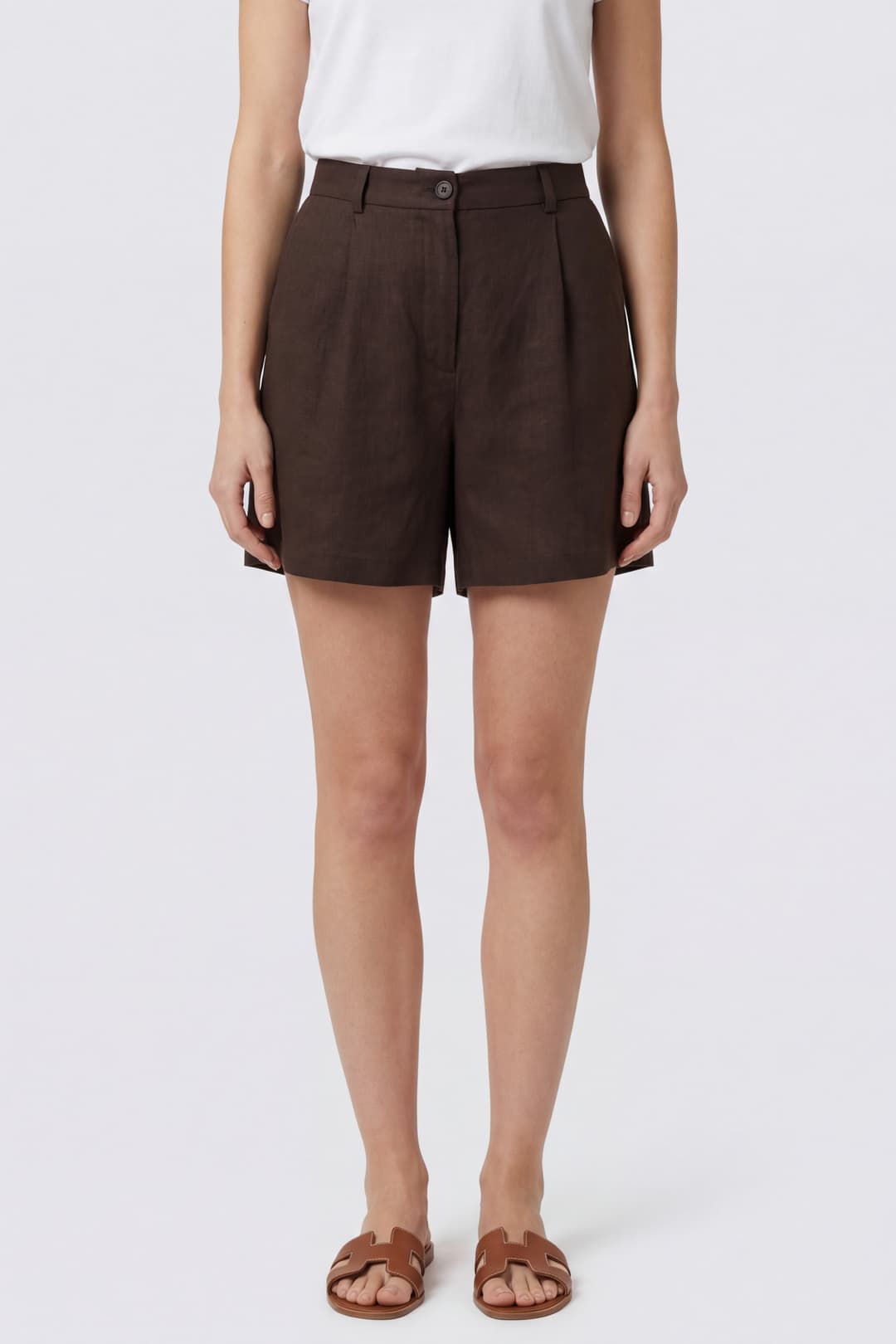 Linen Shorts with Pleats