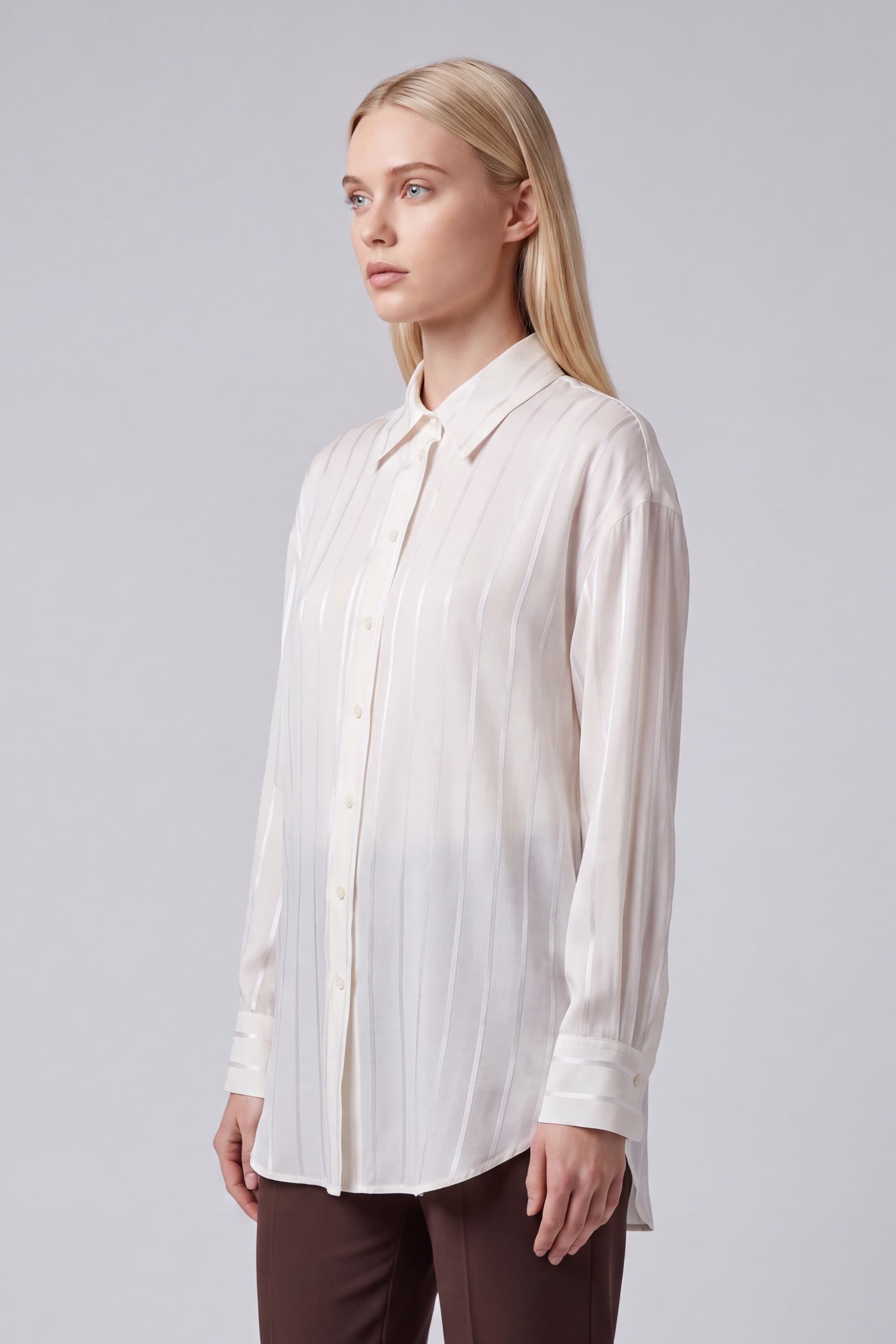 Oversized Cotton and Silk Shirt - Image 3