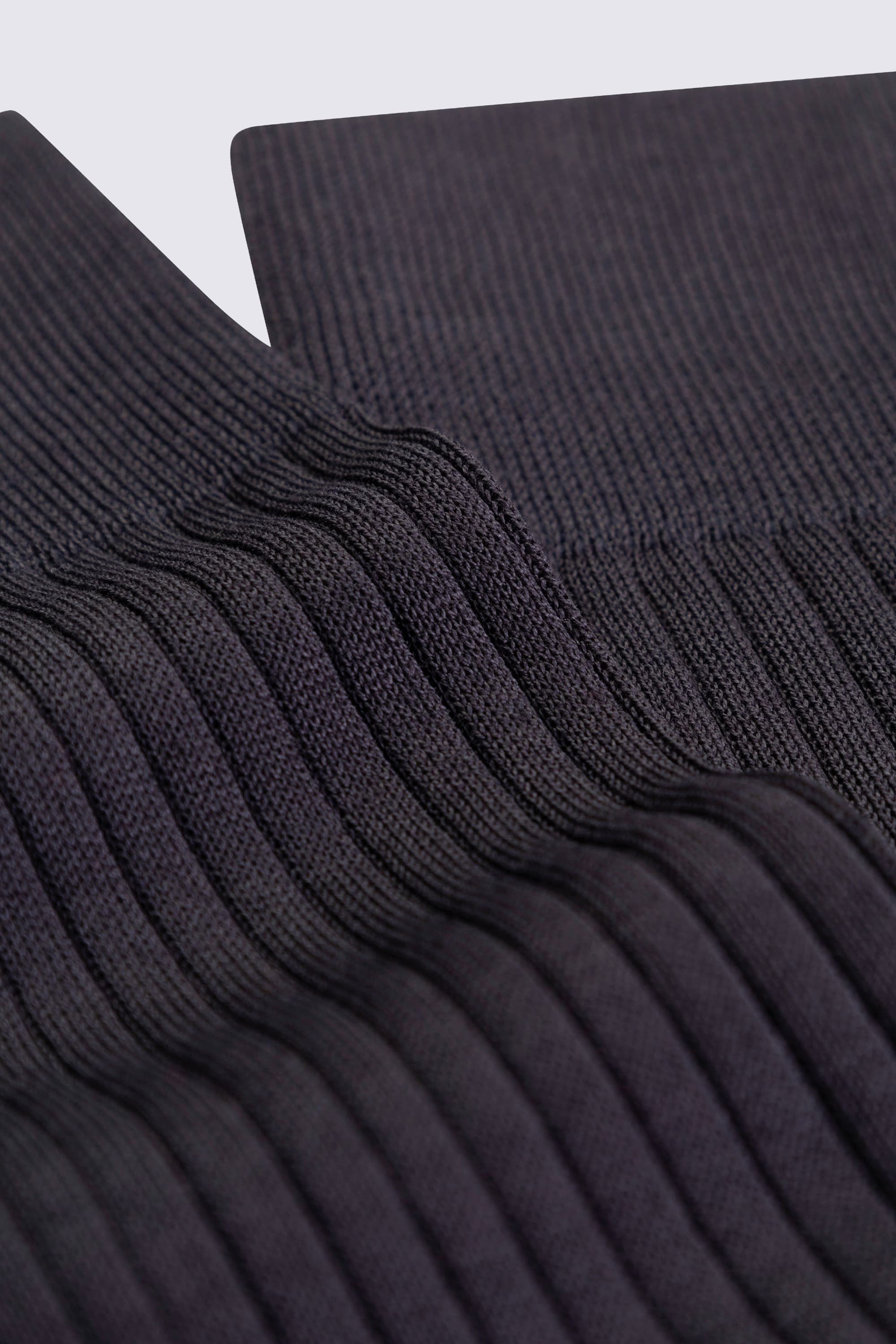 Fine-ribbed solid color socks in 100% Filoscozia Cotton - Image 2