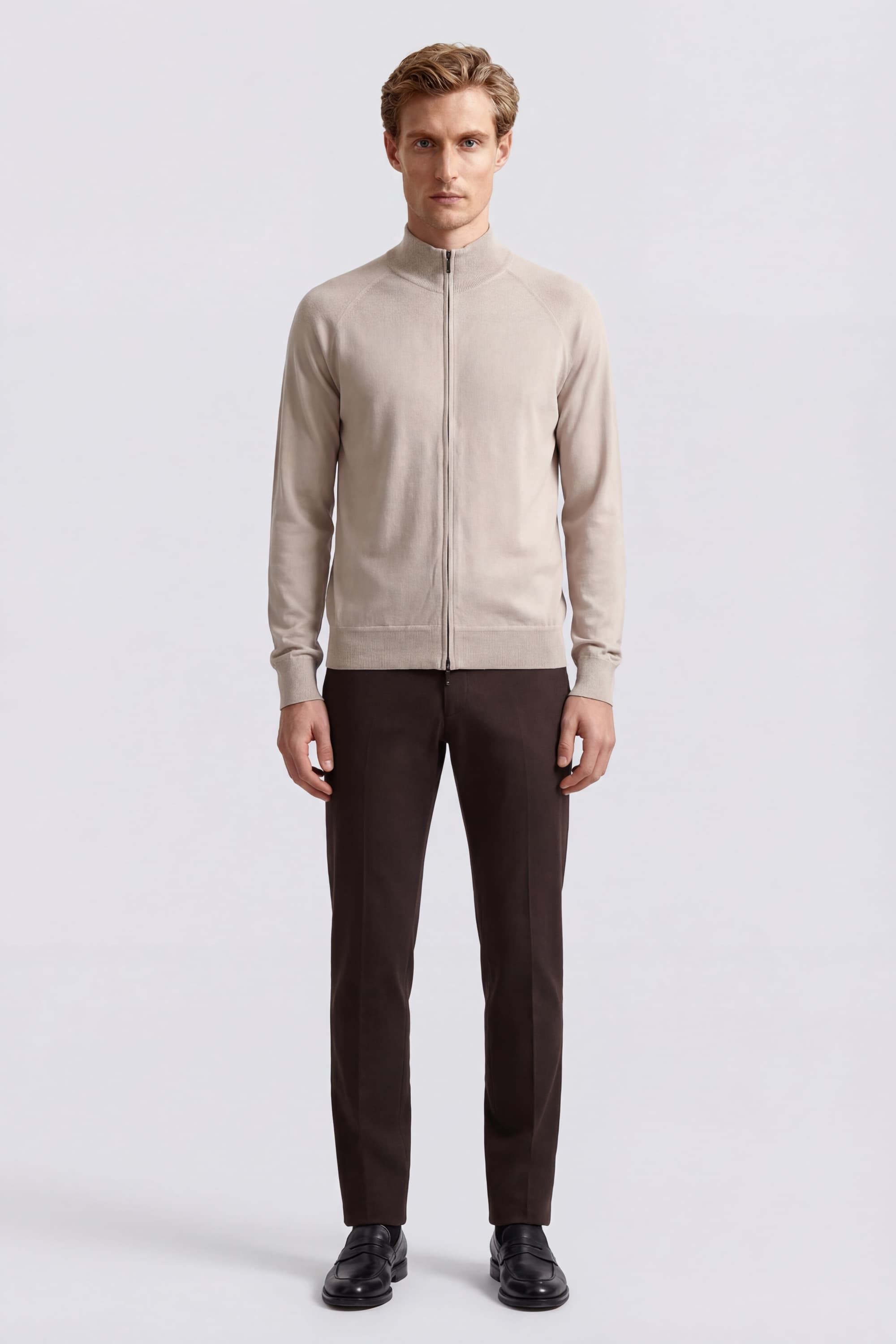 Zip-Up Cardigan in Extrafine Merino Wool - Image 2