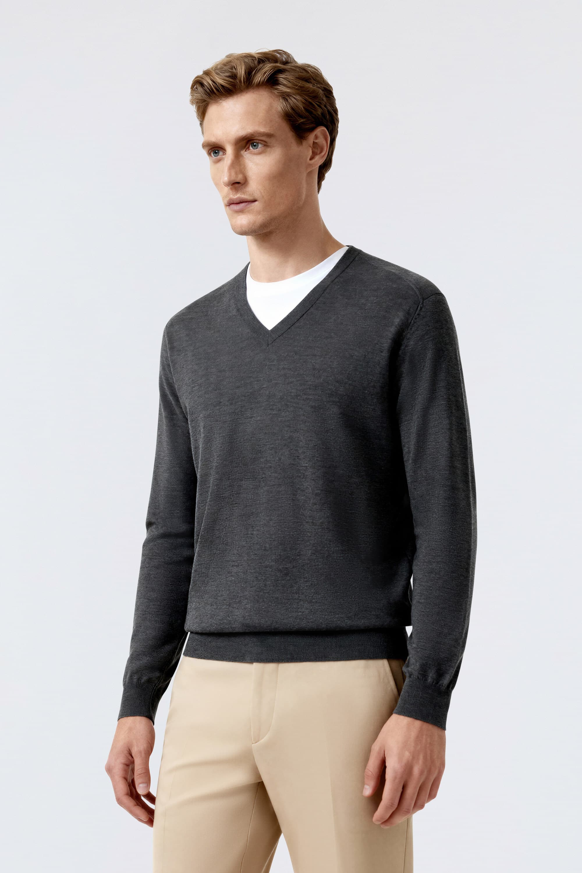 V-Neck Wool Sweater - Image 3