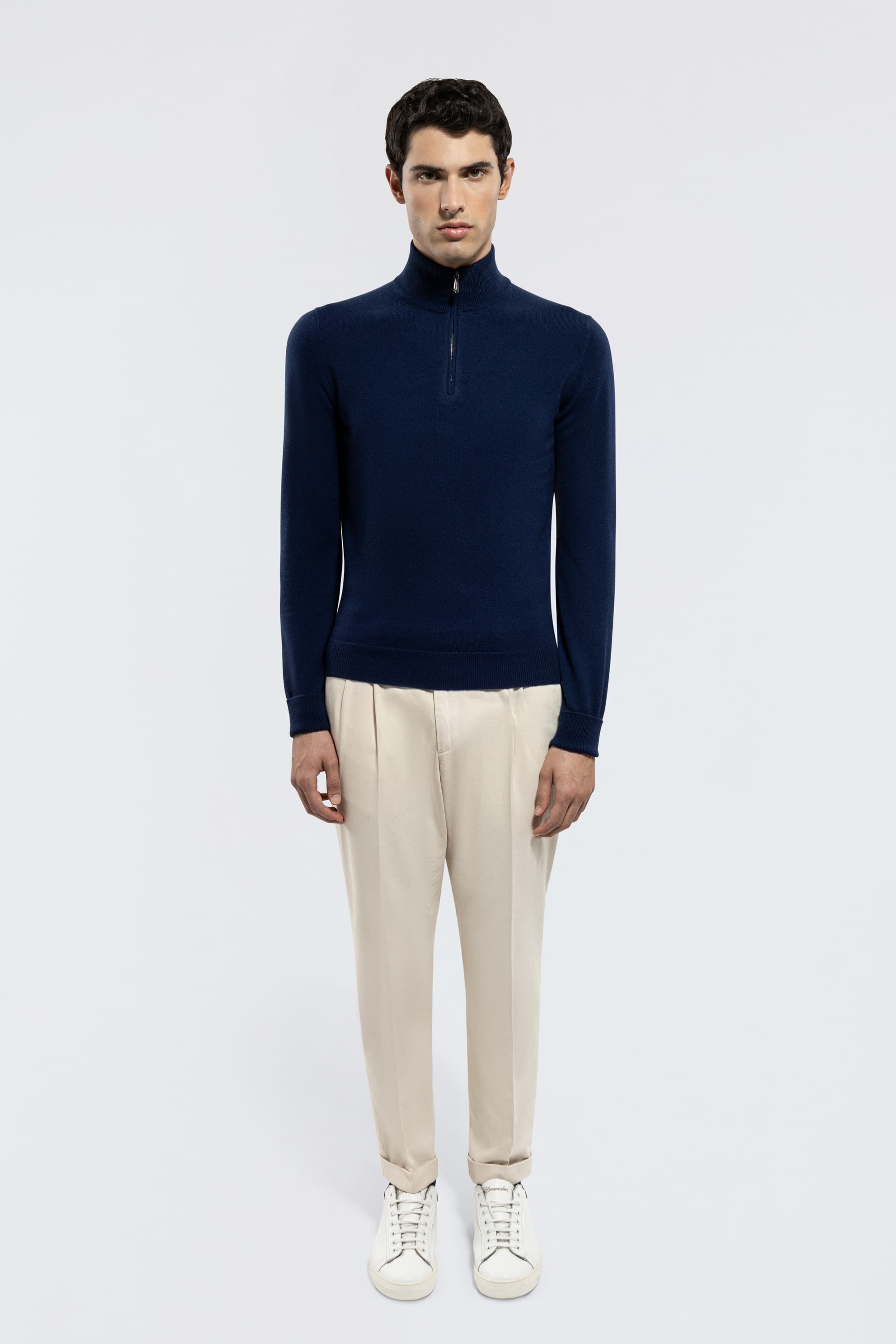Serafino con zip in Cashmere - Image 2