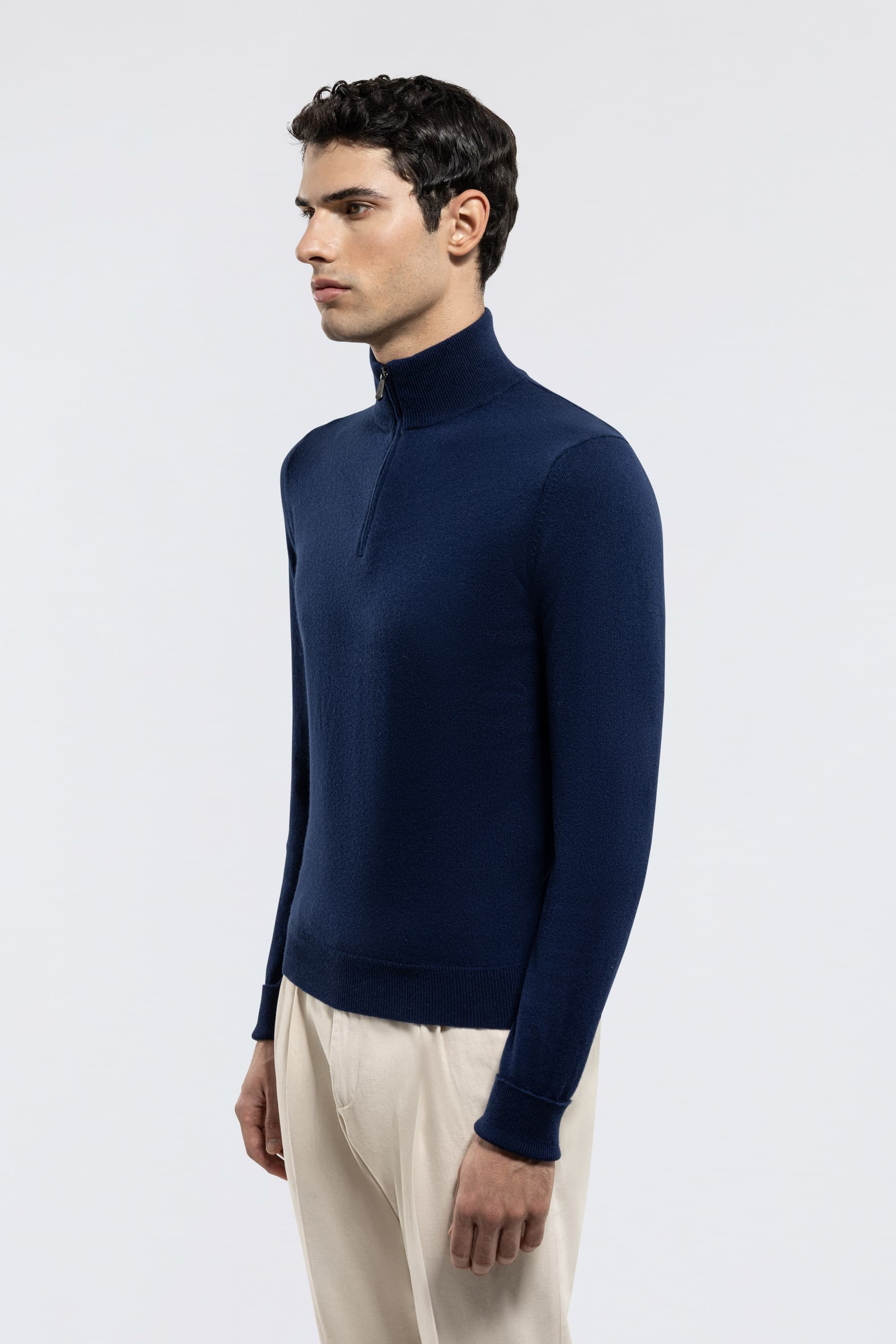 Serafino con zip in Cashmere - Image 3