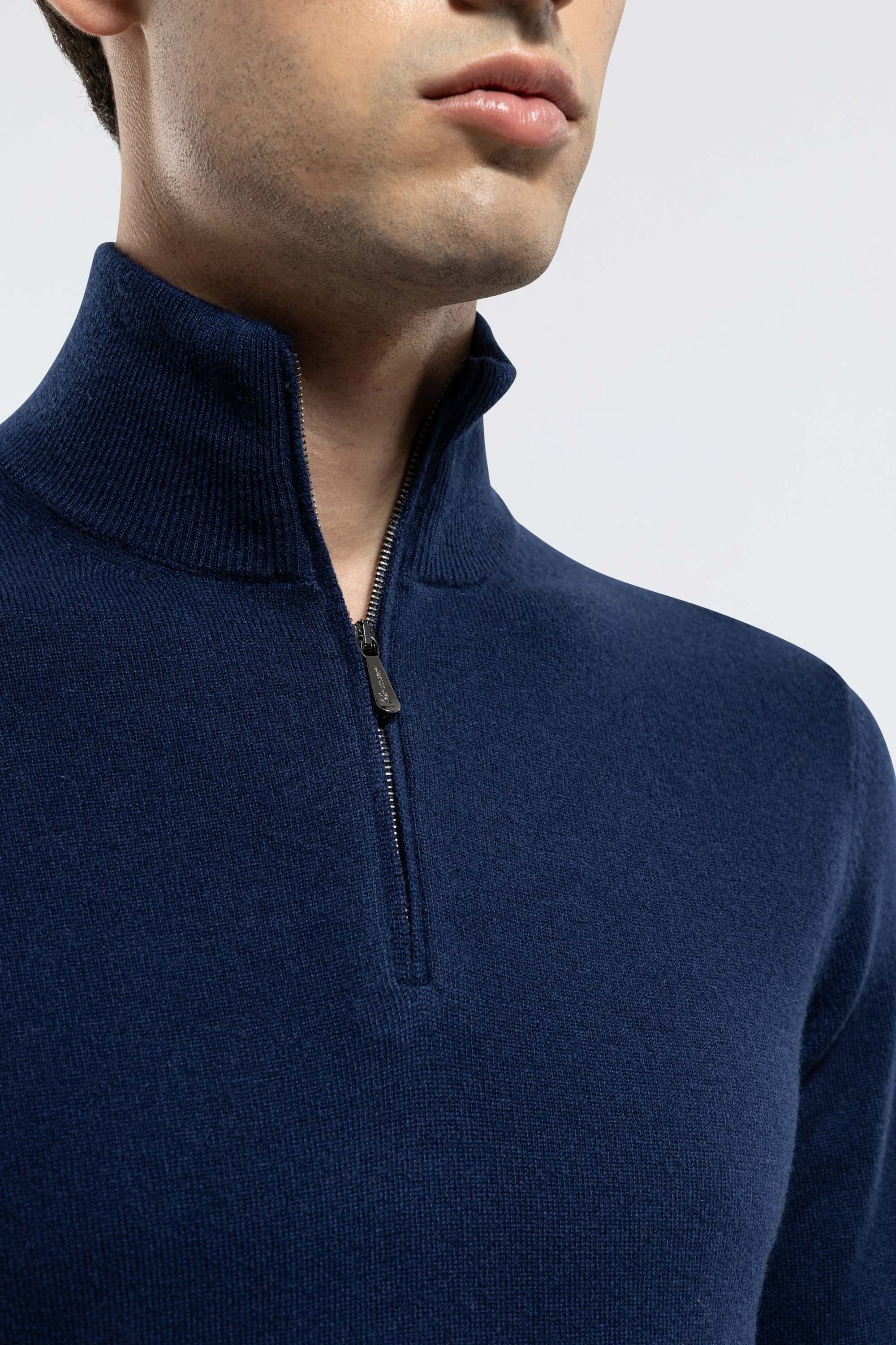 Serafino con zip in Cashmere - Image 5