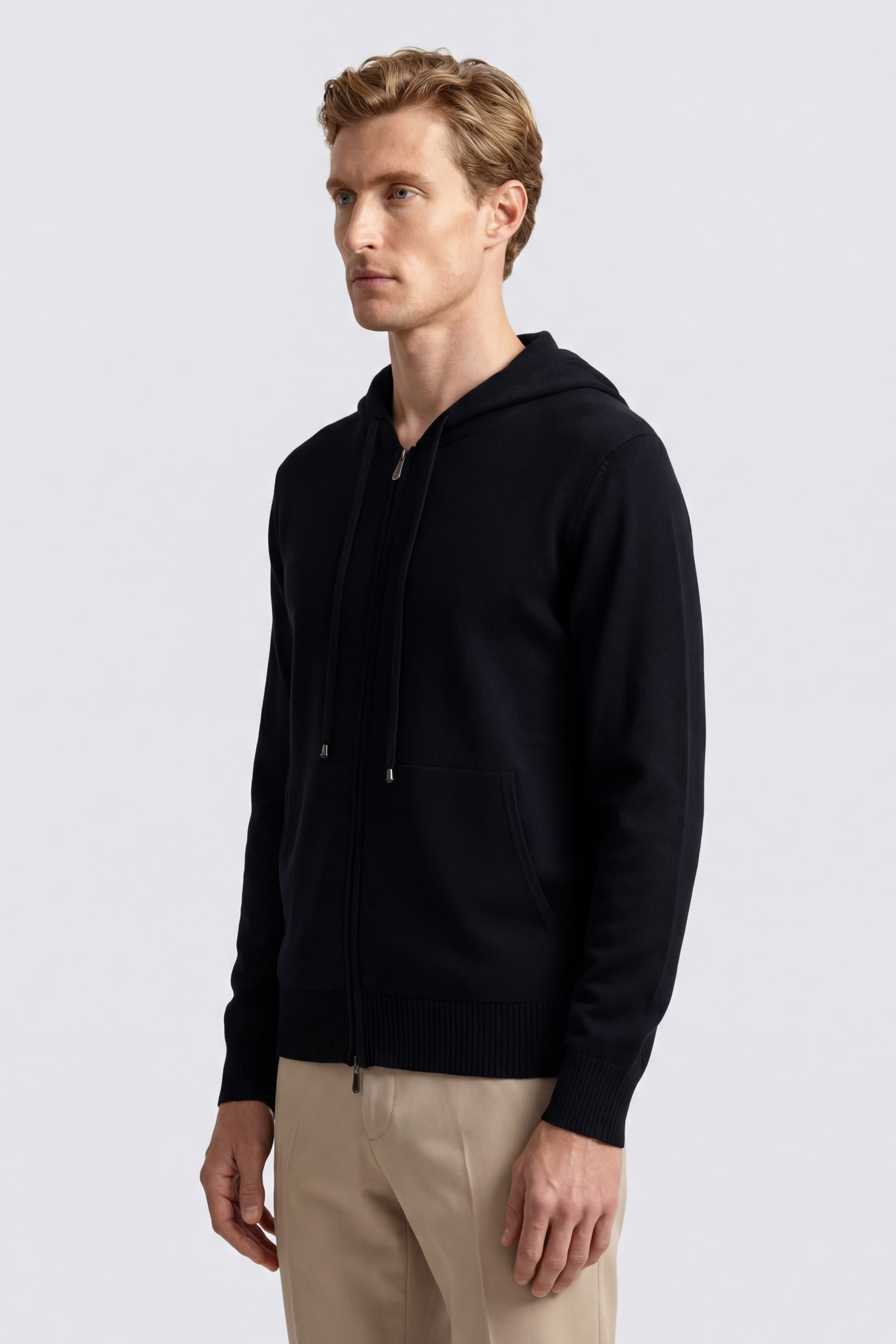 Cotton Hooded zip Sweatshirt - Image 3