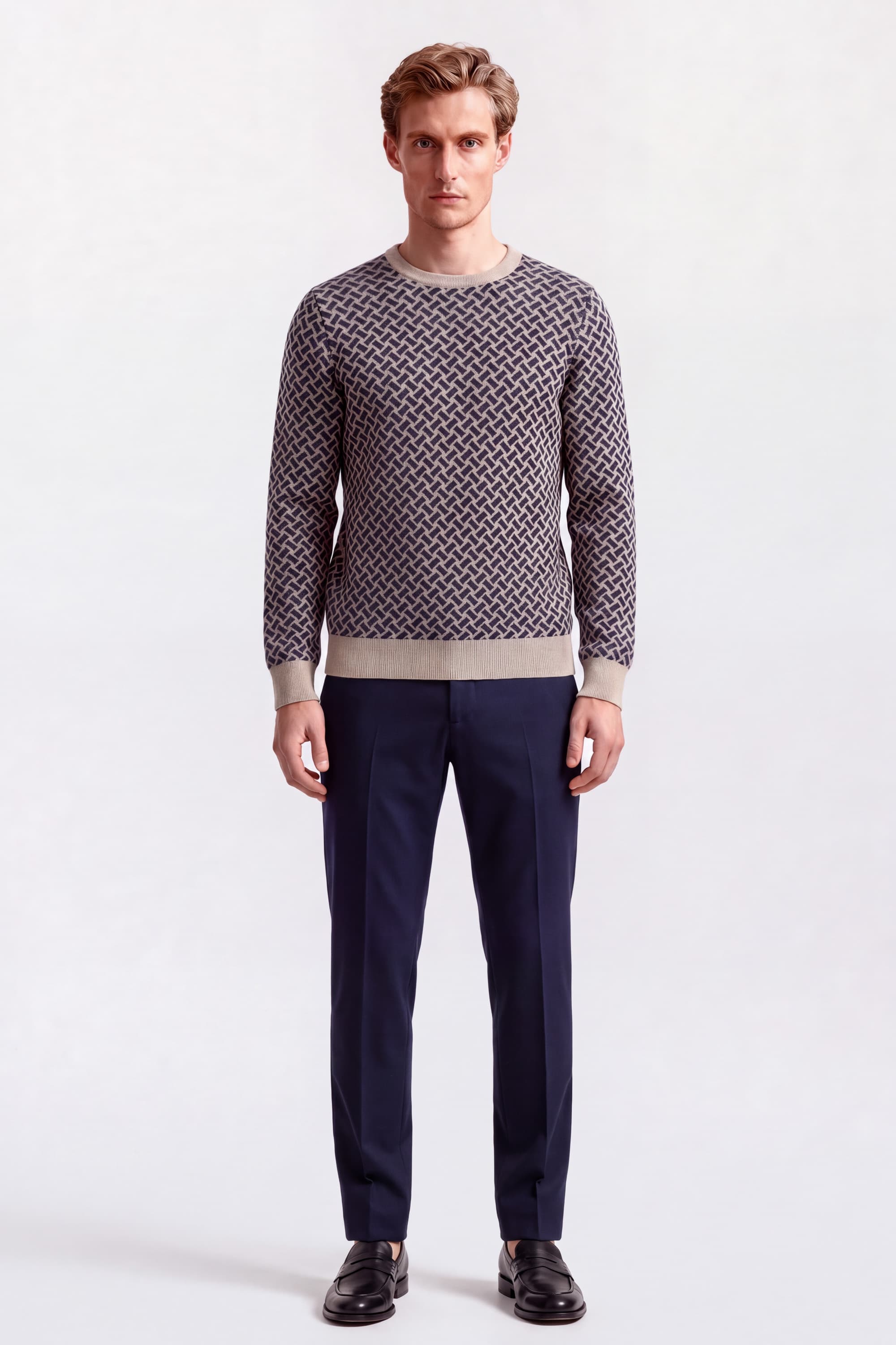 Razor Blade Crew Neck Sweater in Cashmere - Image 2
