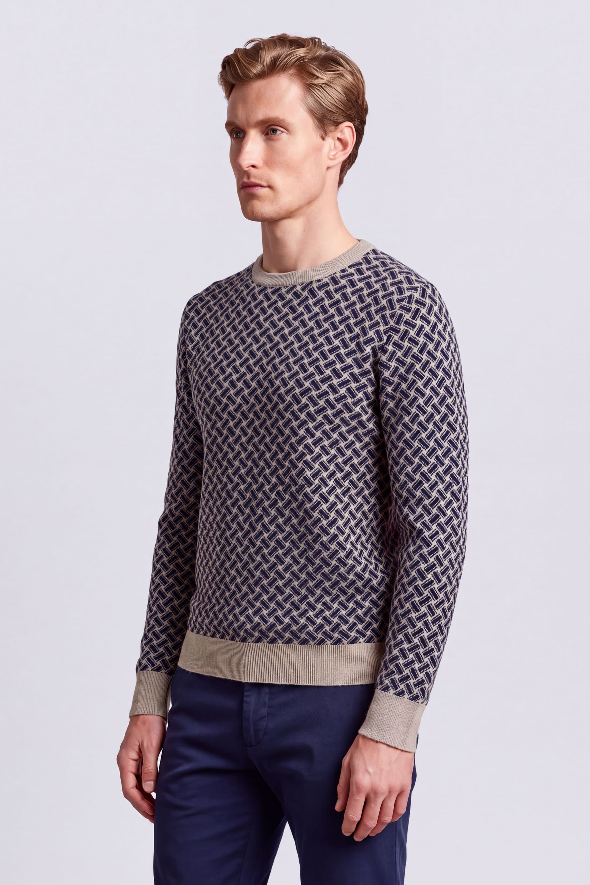 Razor Blade Crew Neck Sweater in Cashmere - Image 3