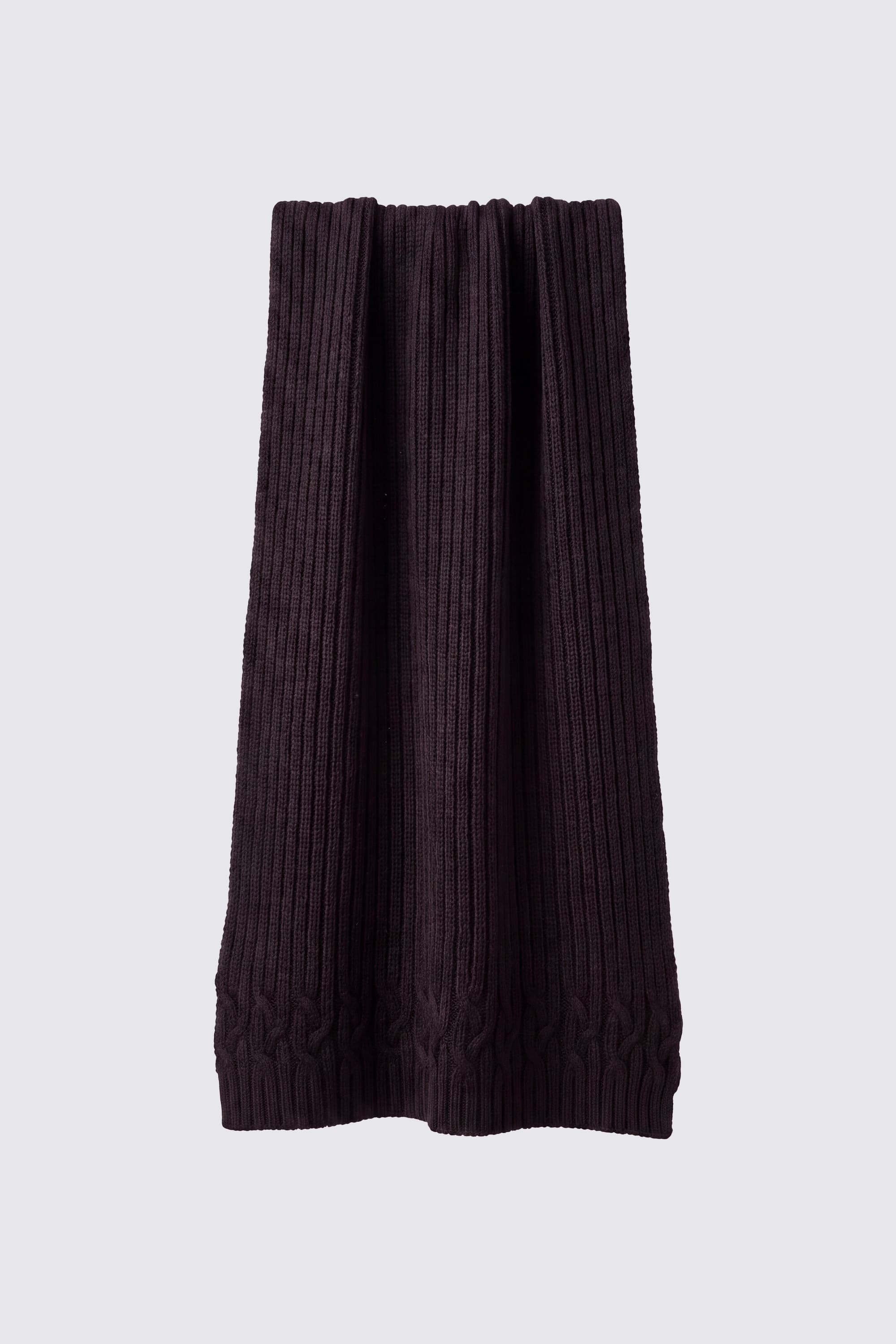 Merino Wool Scarf with Cable Knit - Image 1