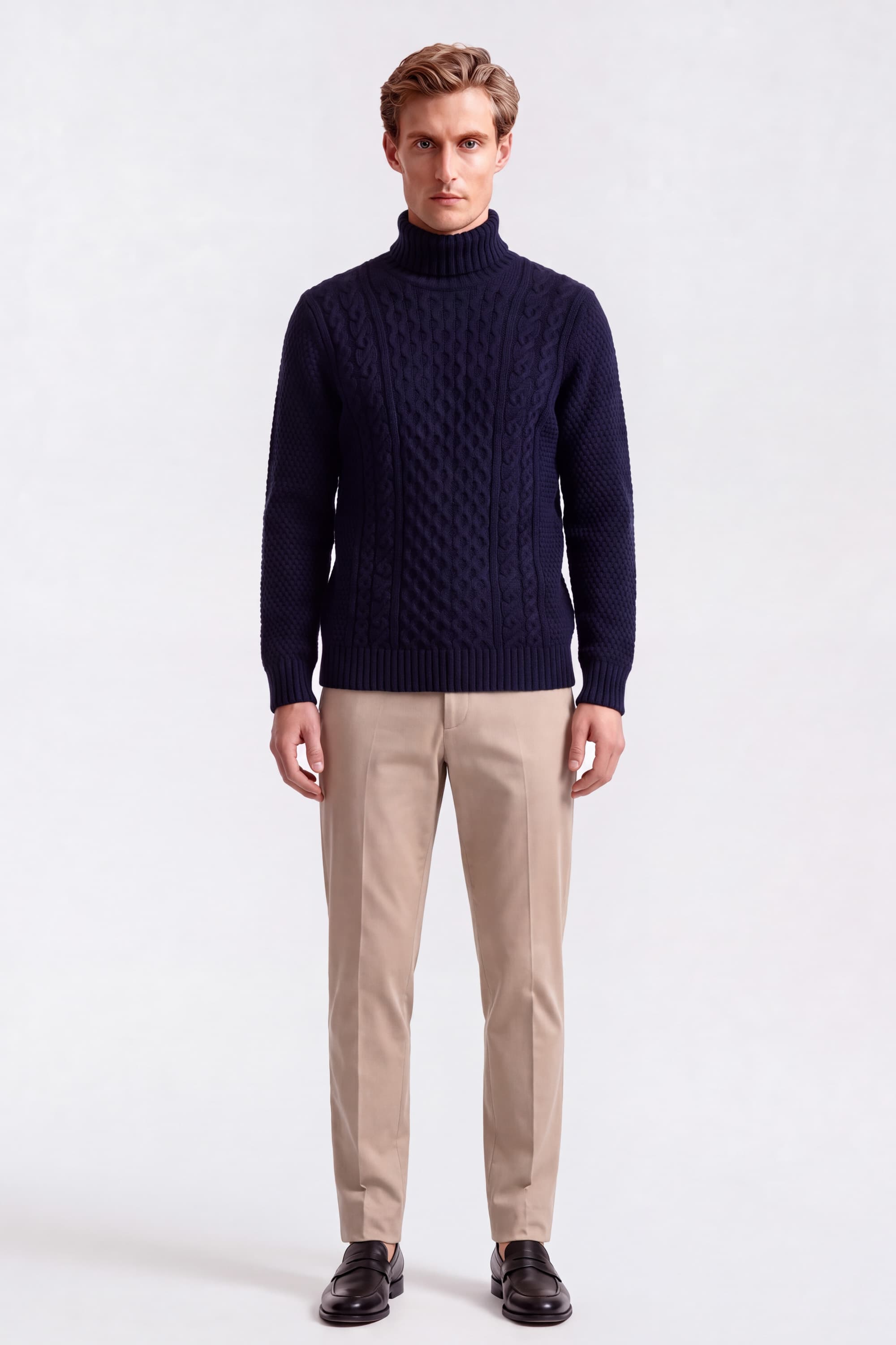Maglia Dolcevita con Trecce in Lambswool - Image 2