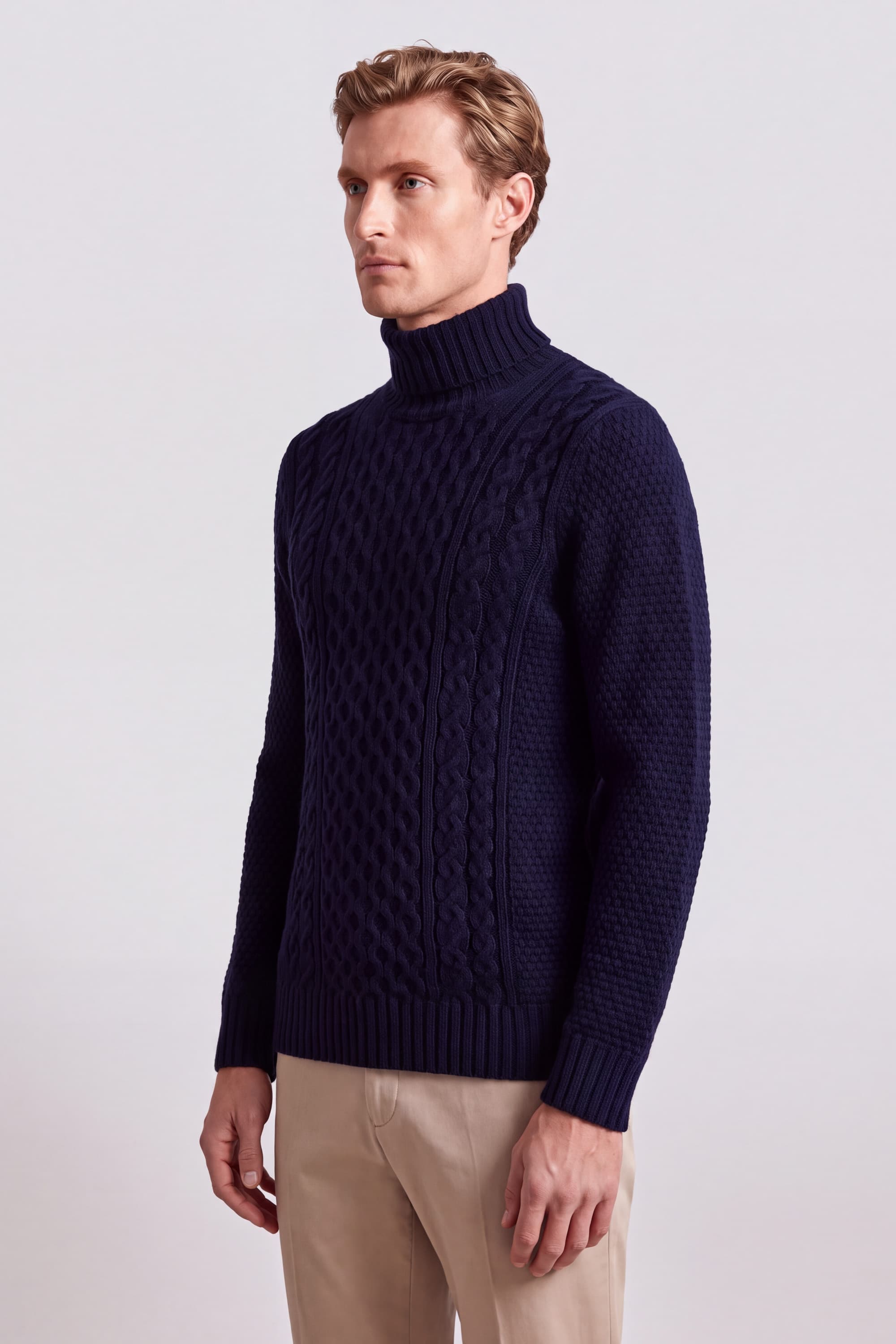 Maglia Dolcevita con Trecce in Lambswool - Image 3