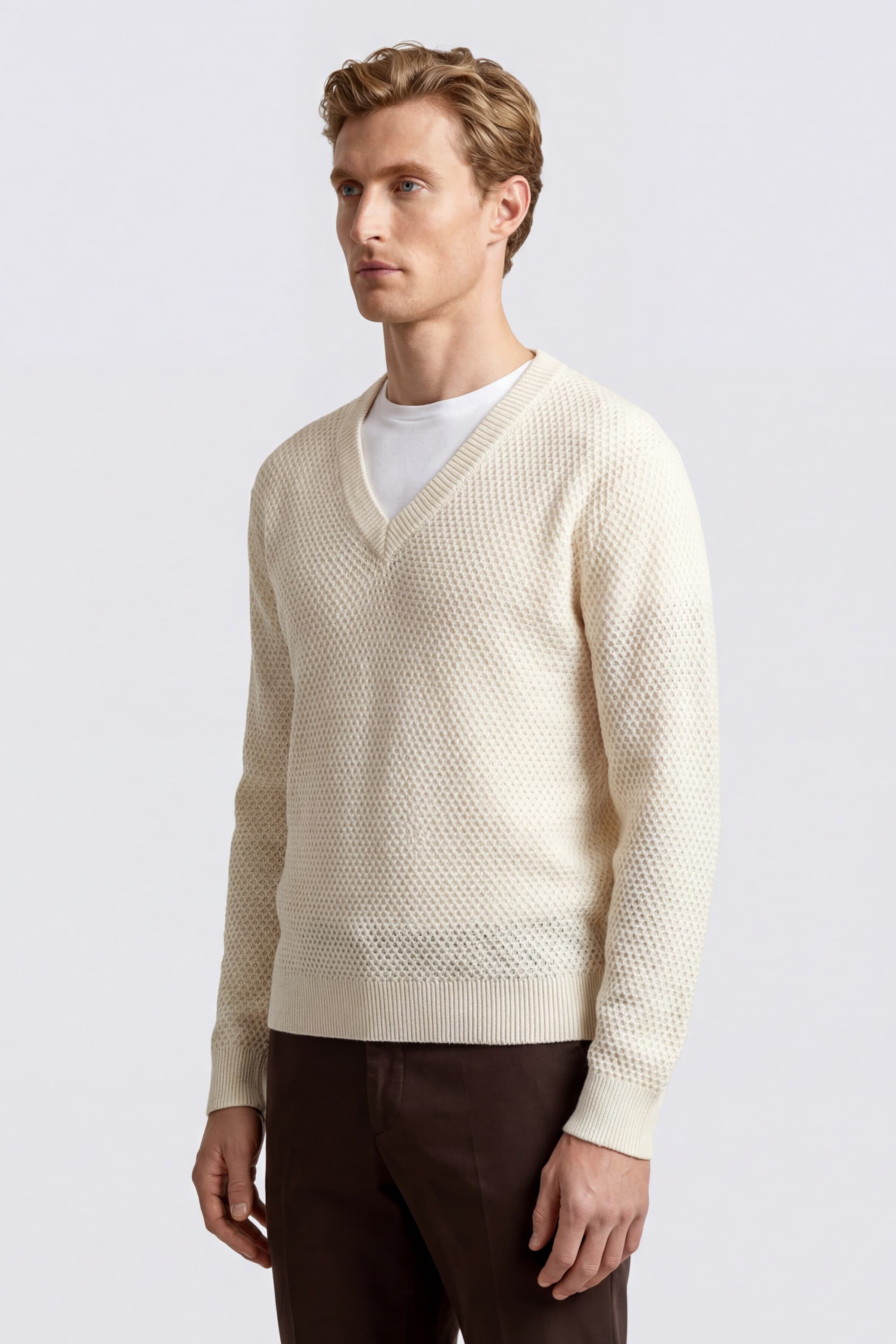 V-Neck Linen Sweater - Image 3