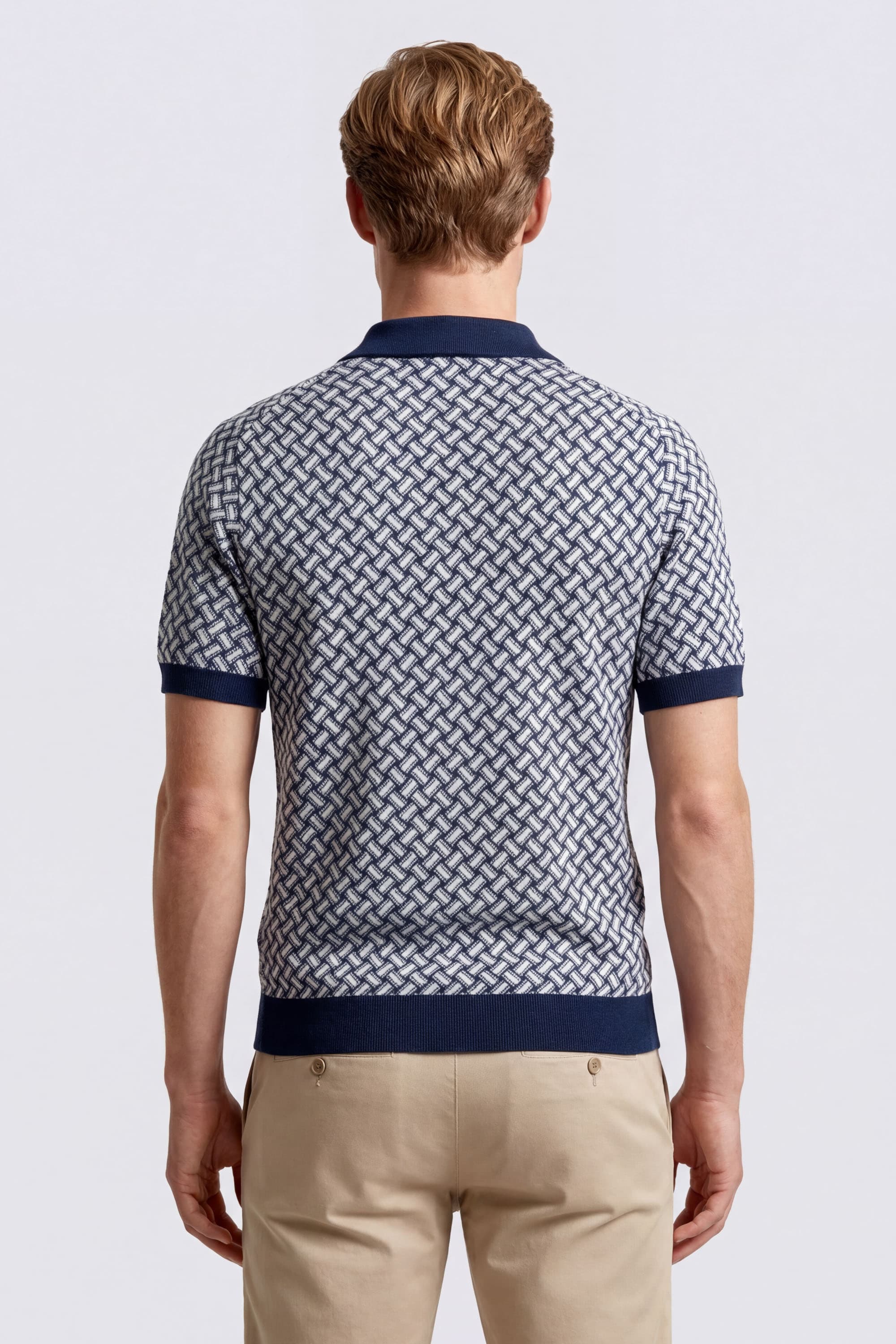 Cotton and Linen Razor Blade Polo - Image 5