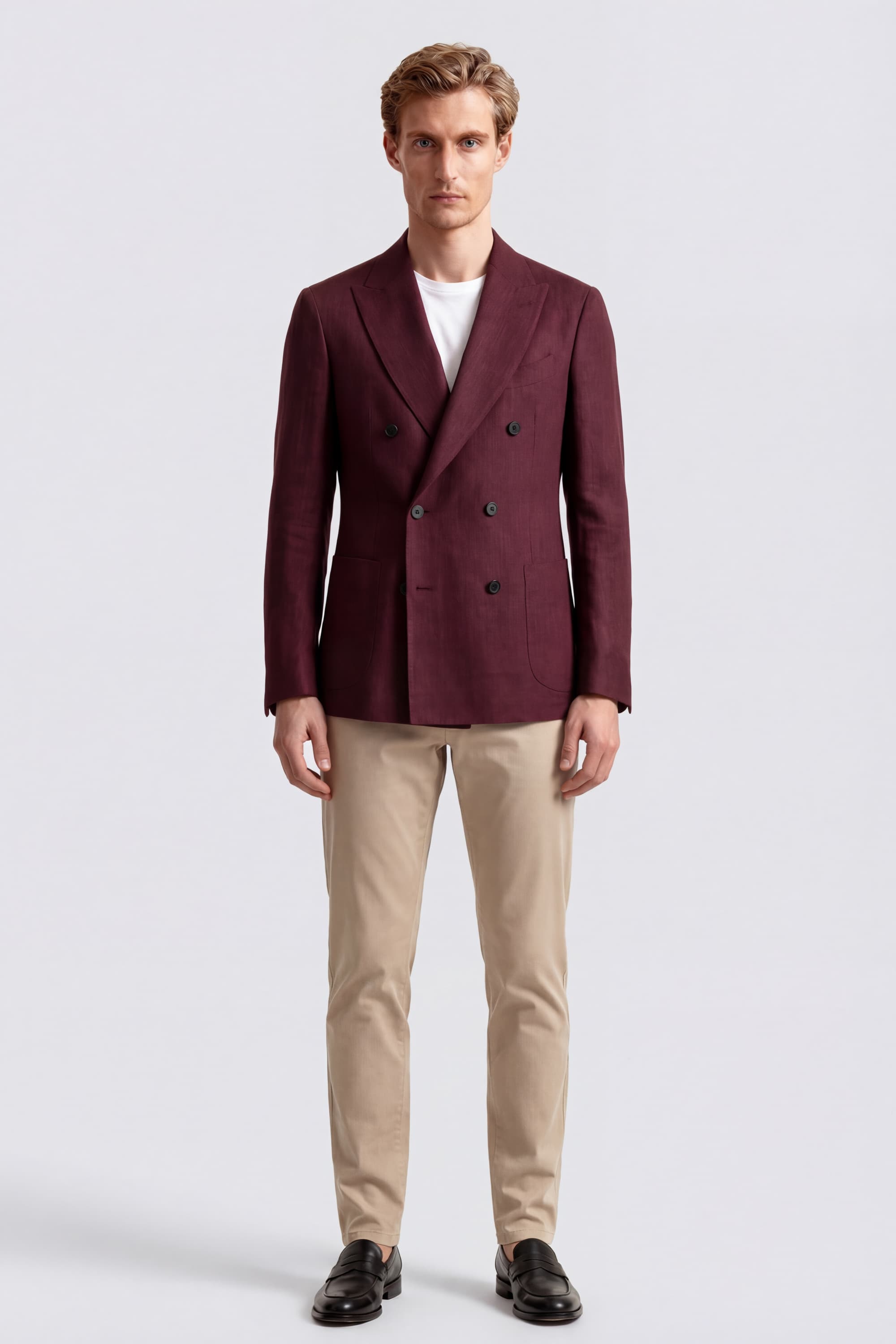 Double-Breasted Linen and Wool Blazer - Image 2
