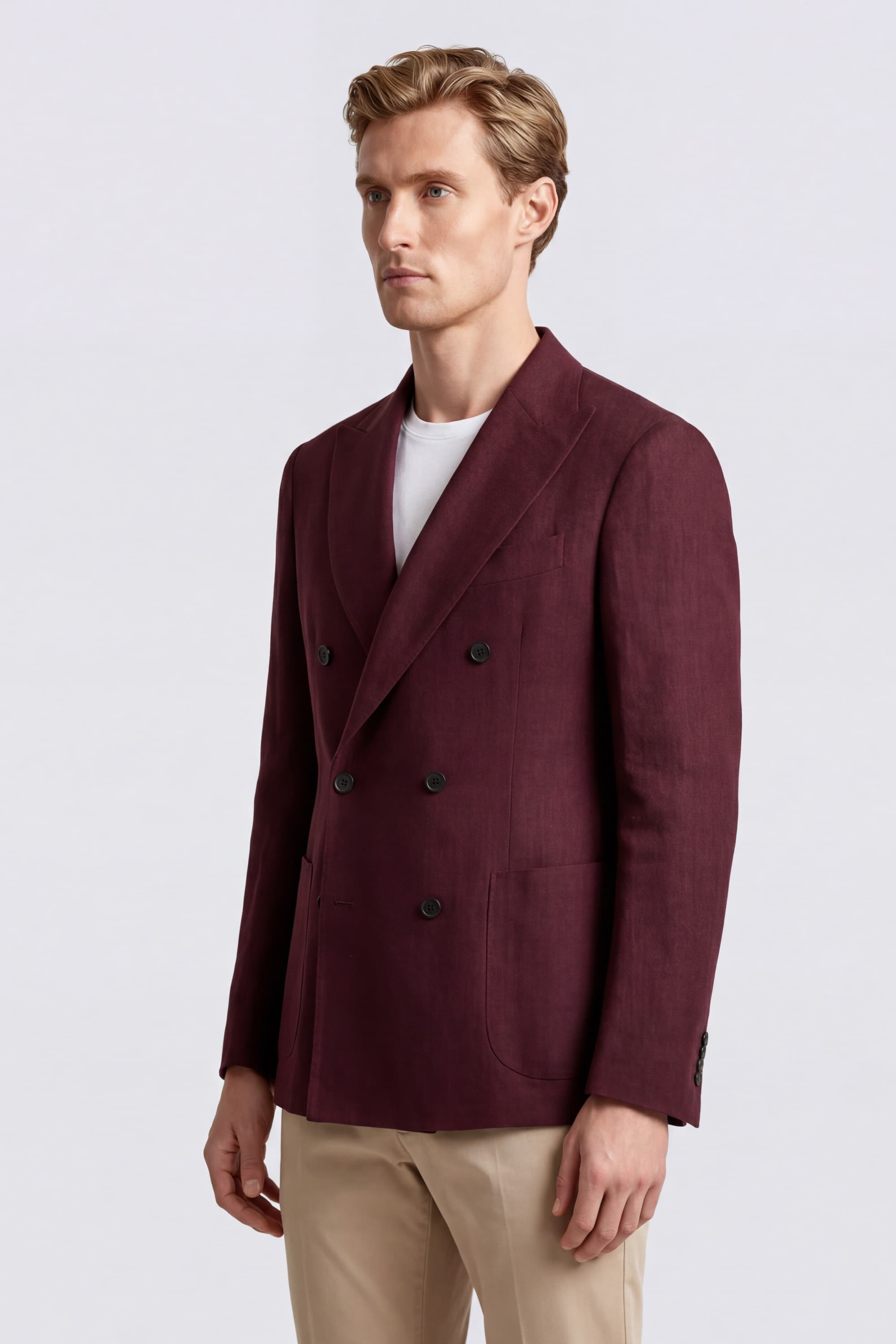 Double-Breasted Linen and Wool Blazer - Image 3