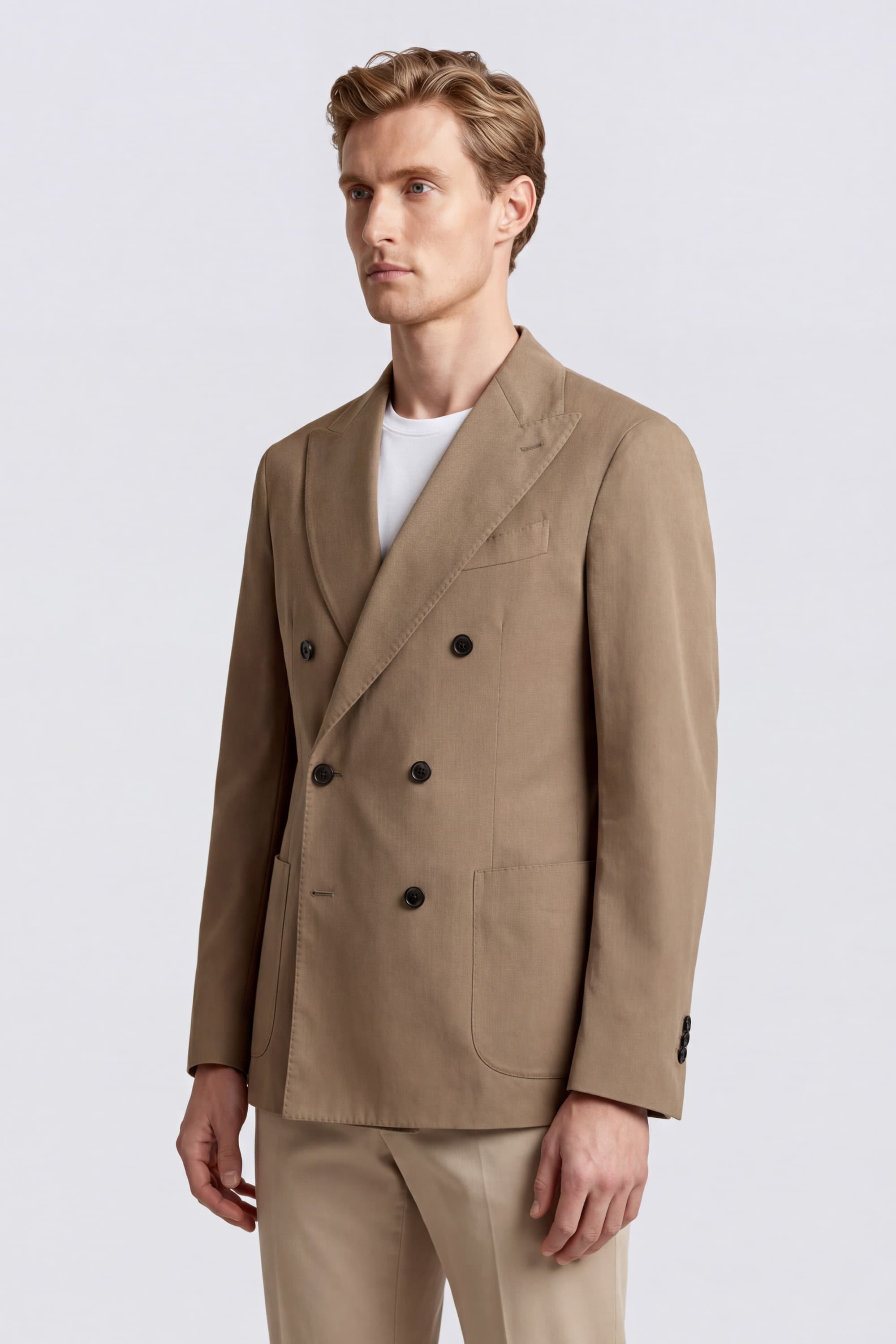 Double-Breasted Cotton Blazer - Image 3