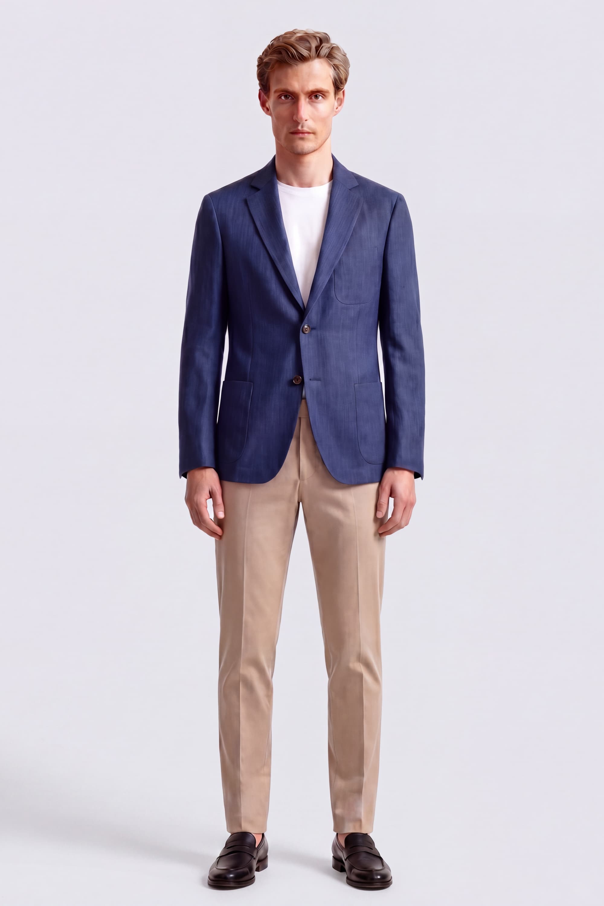 Single-Breasted Linen Blazer - Image 2