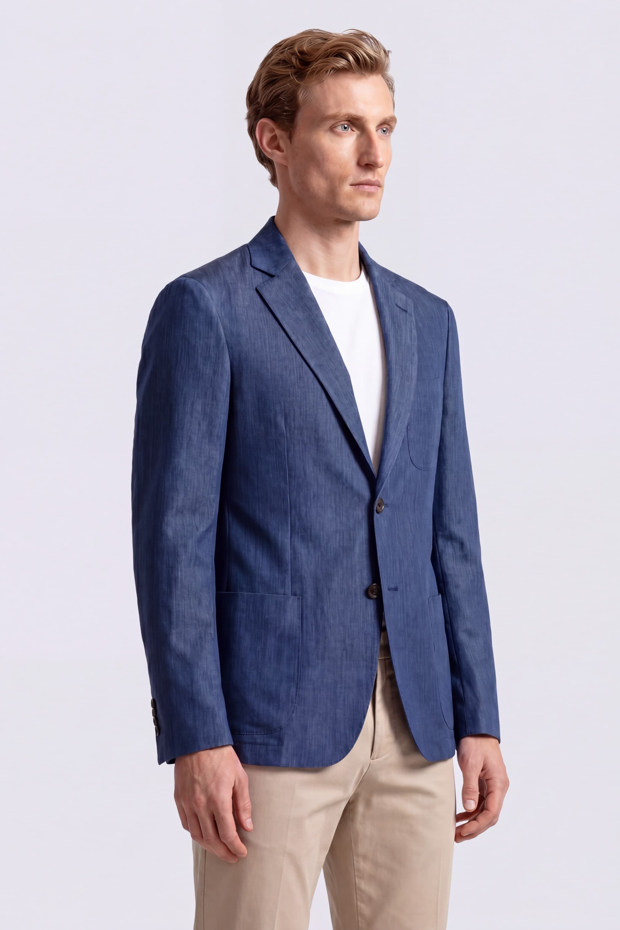 Single-Breasted Linen Blazer - Image 3